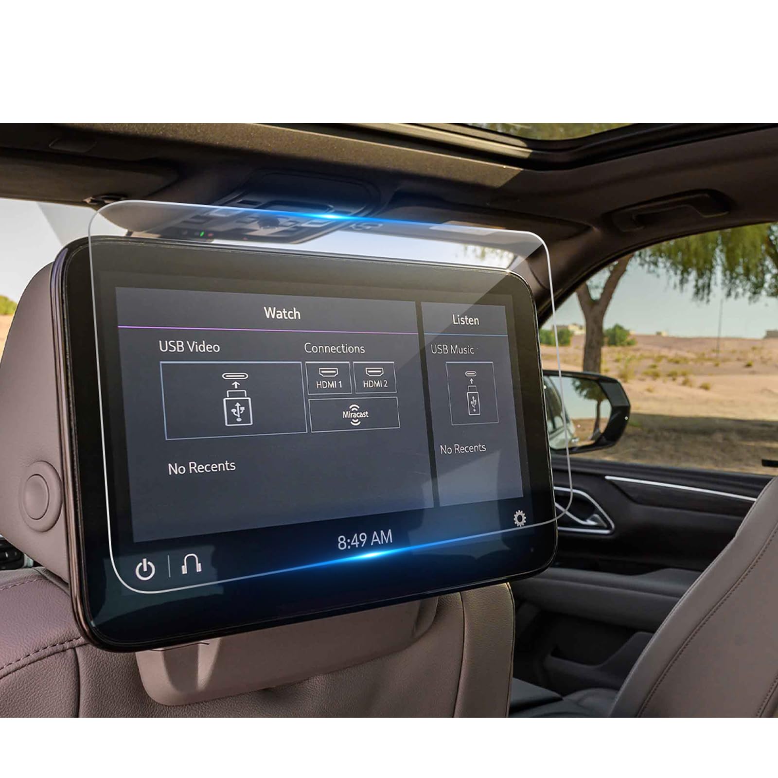 Coleya (2Pcs) 2021 2023 2024 Yukon Screen Protector For Gmc Yukon Rear Seat 12.6 Inch Touch Screen, 9H Tempered Glass 2024 2023 