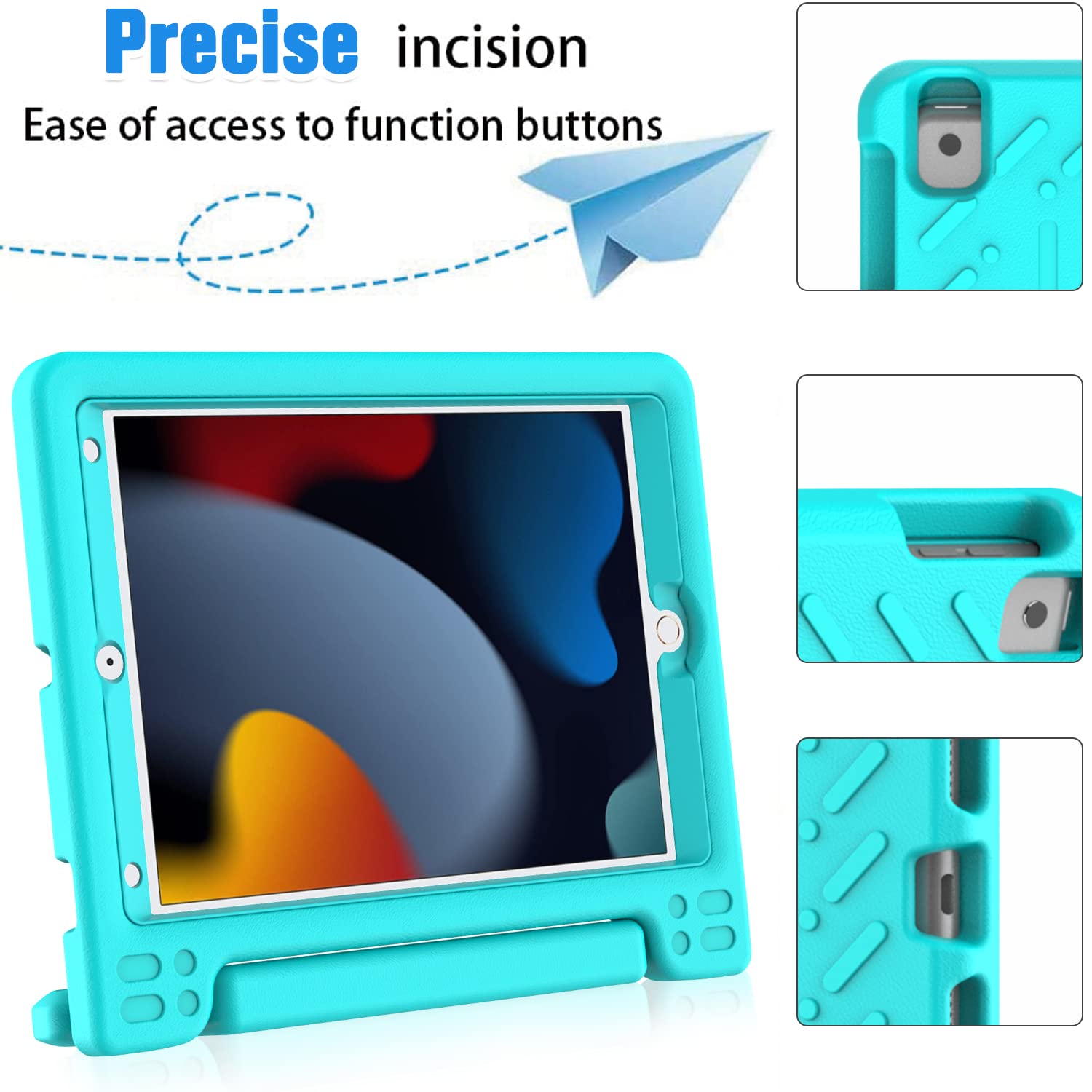 Bmouo Kids Case For Ipad 9Th/8Th/7Th Generation, Ipad 10.2 2021/2020/2019 Case With Screen Protector, Shockproof Convertible Han