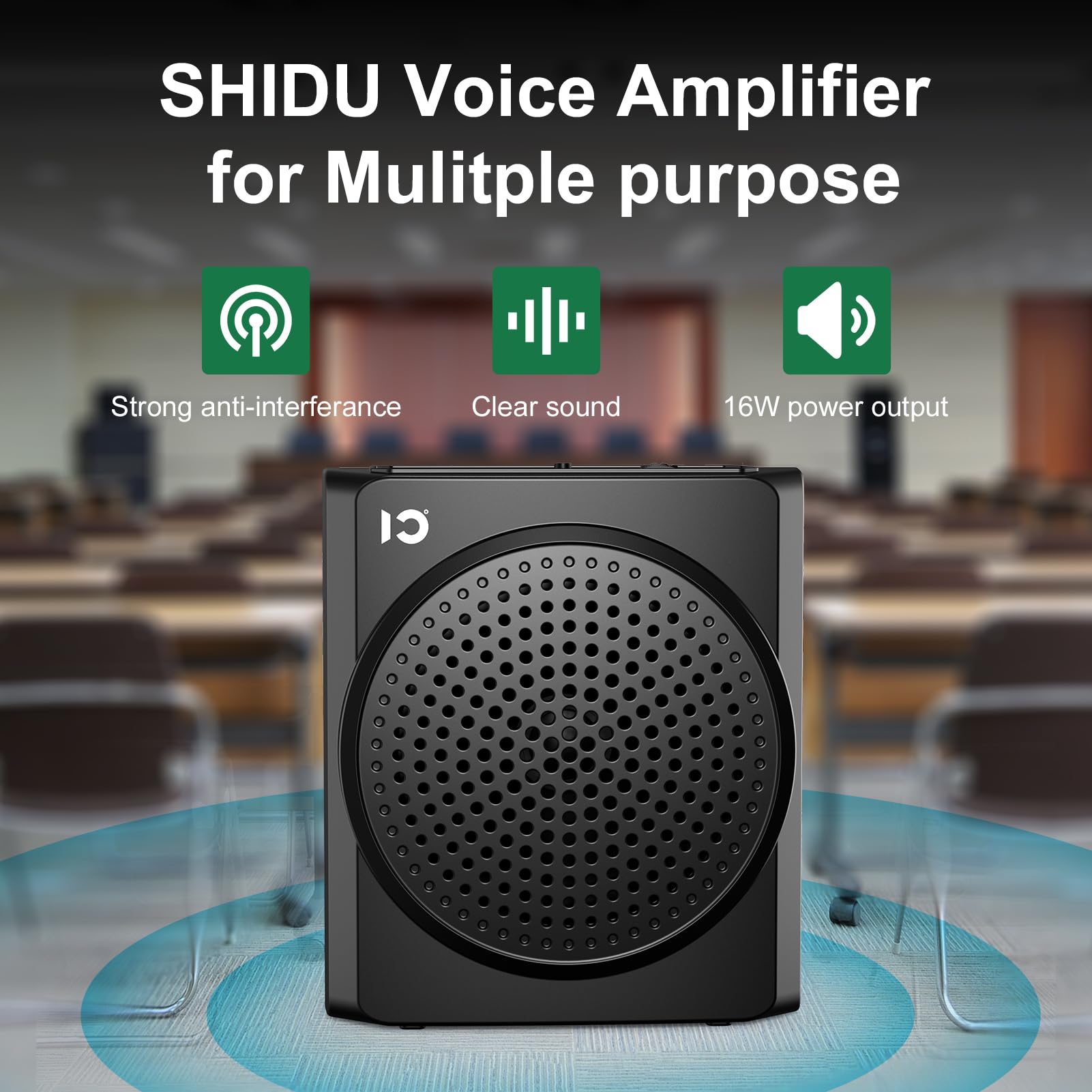 Shidu 18W Portable Voice Amplifier For Teacher, Voice Amplifier With Wireless Lavalier Microphone, Bluetooth Microphone And Spea