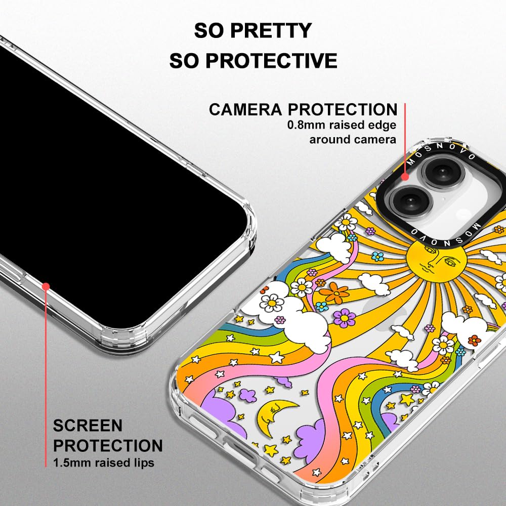 Mosnovo Case For Iphone 16, [Buffertech 6.6Ft Military Grade Drop Protection] [Anti Peel Off Tech] Clear Tpu Bumper Phone Case C