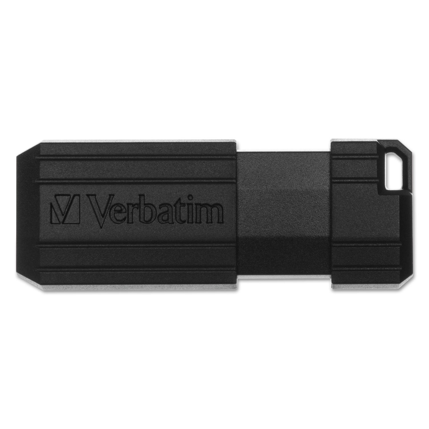 Verbatim 16Gb Pinstripe Usb 2.0 Flash Drive Retractable Thumb Drive - Black