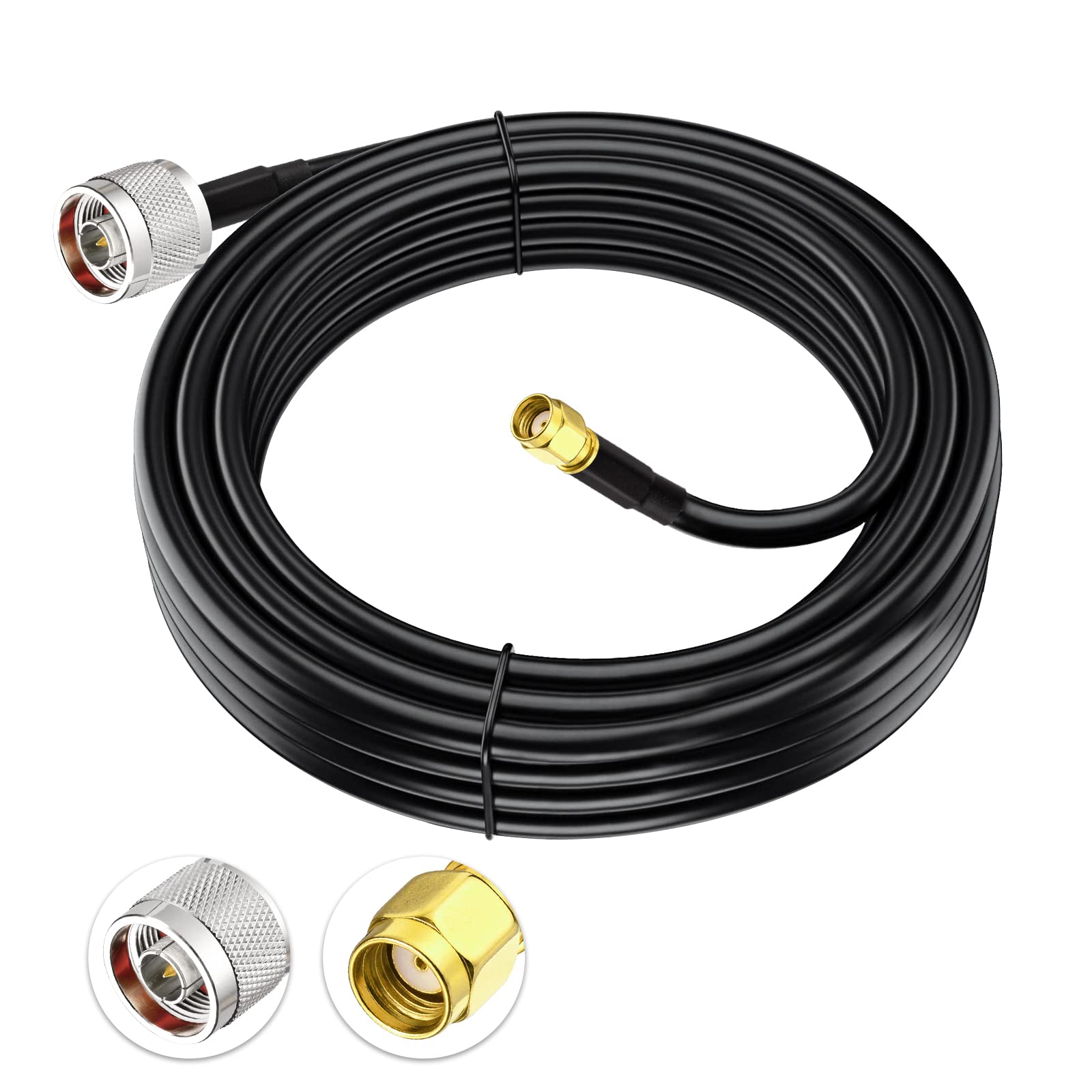 Eightwood N Male To Rp Sma Male Cable Ksr240 Low Loss Extension Cable 10Ft For Outdoor Yagi Wifi Antenna Wifi Router Helium Hots