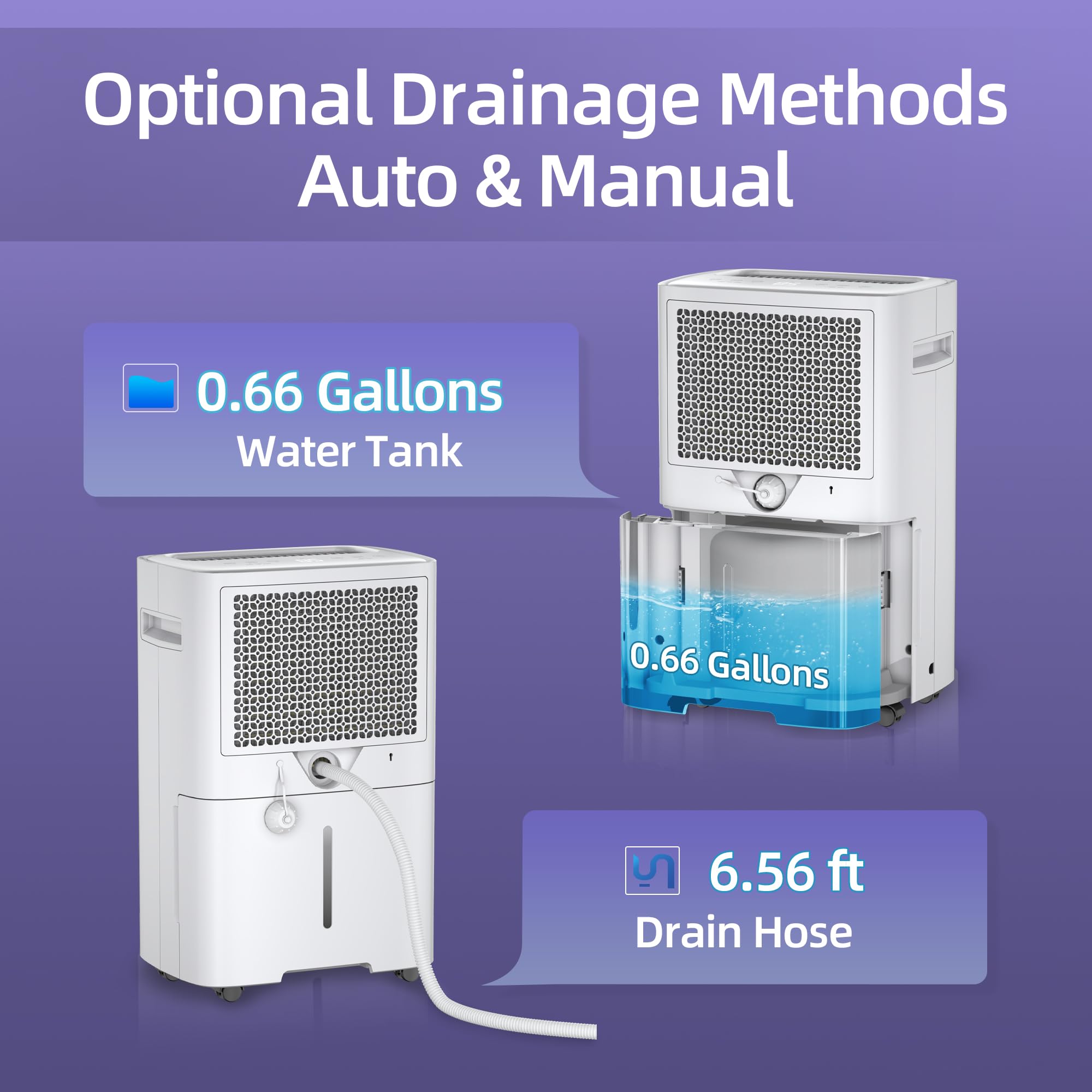 Waykar 50 Pints Dehumidifier For Home, 4500 Sq. Ft Dehumidifiers For Basement With Drain Hose, Auto Defrost And Dry Clothes Func