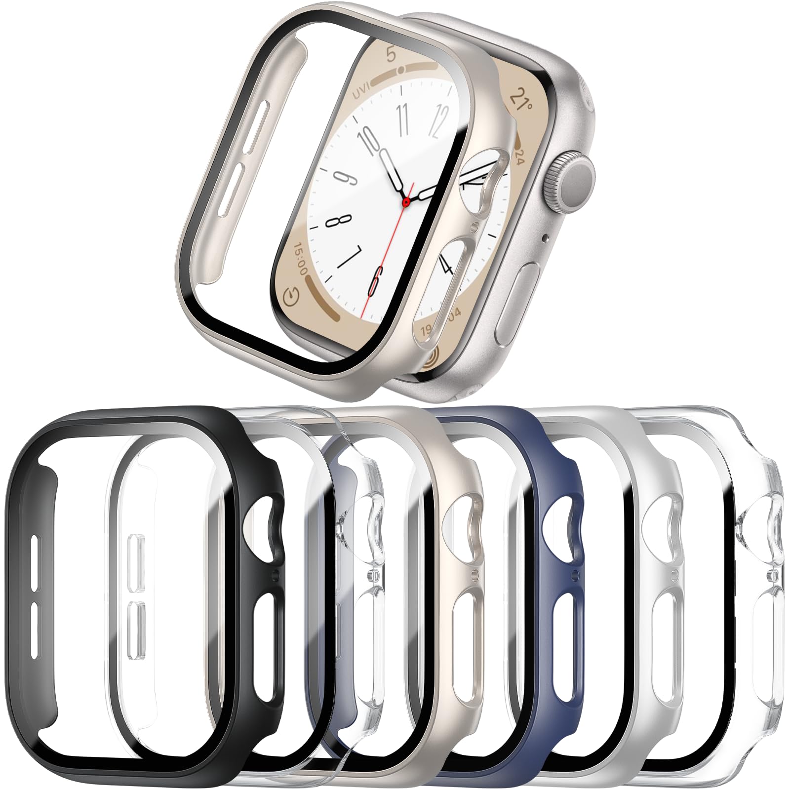 Commuter 6 Pack For Apple Watch Screen Protector Case Se 2Nd Generation Series Se 6 5 4 40Mm, Iwatch 40Mm Protective Face Cover,