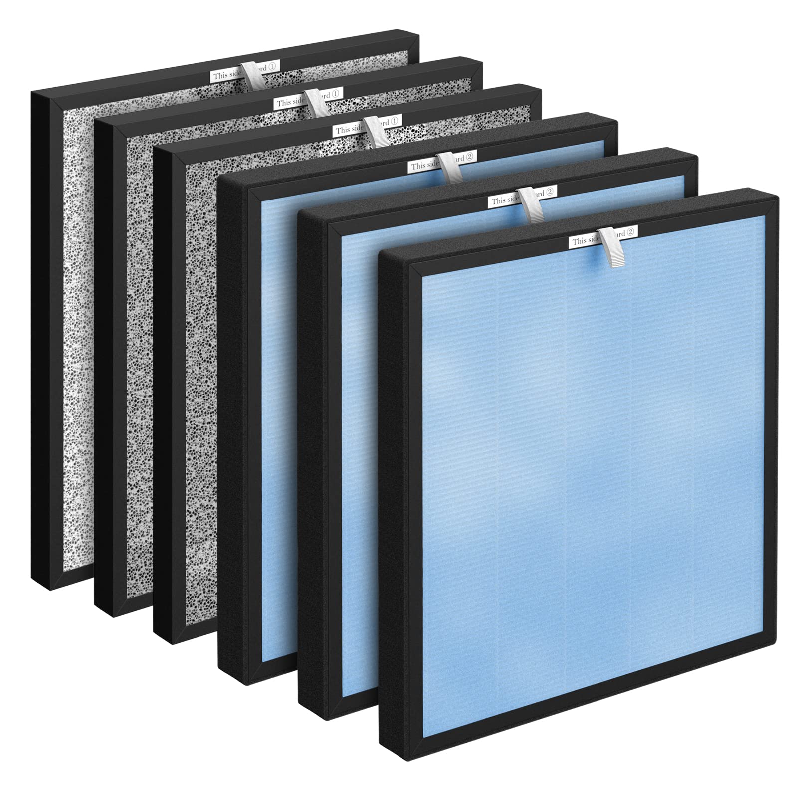 Fcfmy 3 Sets Replacement Filters For Hsp001 Smart True Hepa, 4 Stage Filtration Of Fine Pre Filter, Activated Carbon, Cold Catal