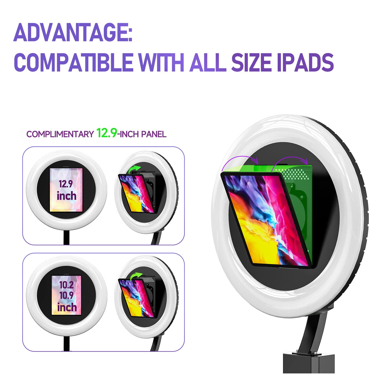 Harzhi Portable Photo Booth Compatible With Ipad 12.9In 10.9In 10.2In,For Ipad Photo Booth Shell Stand Stand Software App Contro