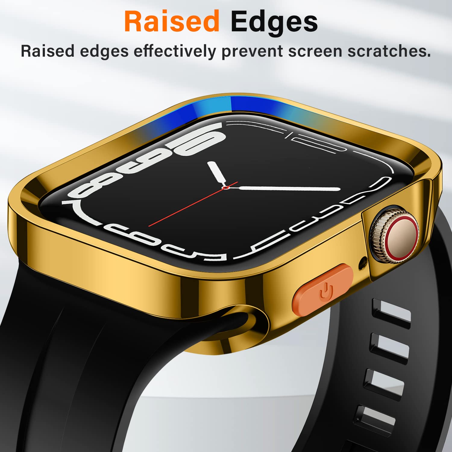 Amizee 2 Pack Rugged Case Compatible With Apple Watch Case Series 9/8/7 45Mm Series 6/Se/5/4 44Mm, Soft Tpu Shockproof Bumper Dr