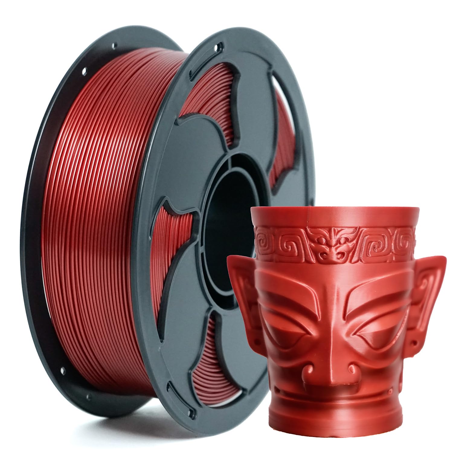 Metal Abyssal Red PLA Filament 1.75mm High Intensity 3D Printer Filament, 1kg (2.2lbs) Spool Toughness Enhanced Metallic PLA 3D 