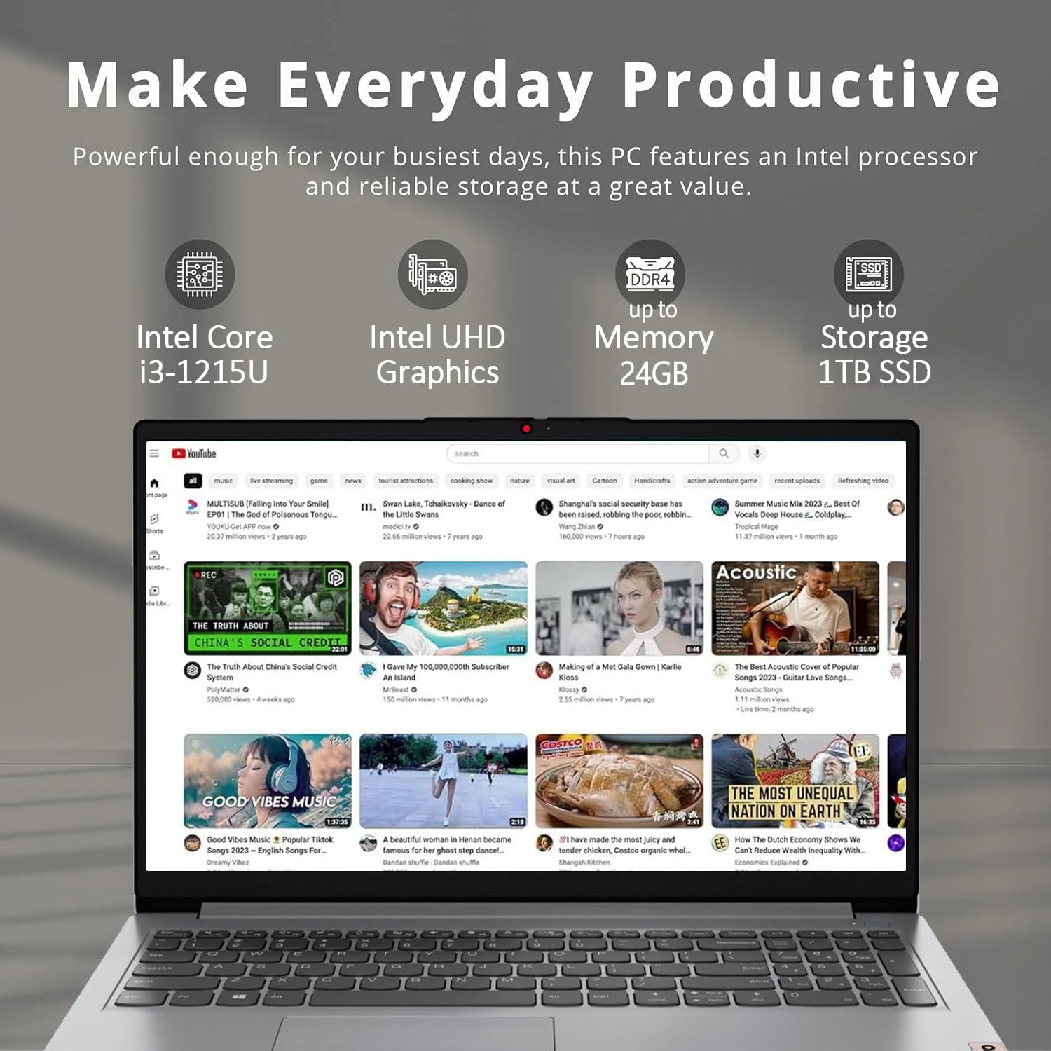 Lenovo Ideapad 1 15.6 Fhd Laptop, 15.6 Fhd Touchscreen, Intel Core I3-1215U, 8Gb Ram, 256Gb Pcie Ssd, Sd Card Reader, Hdmi, Wi-F