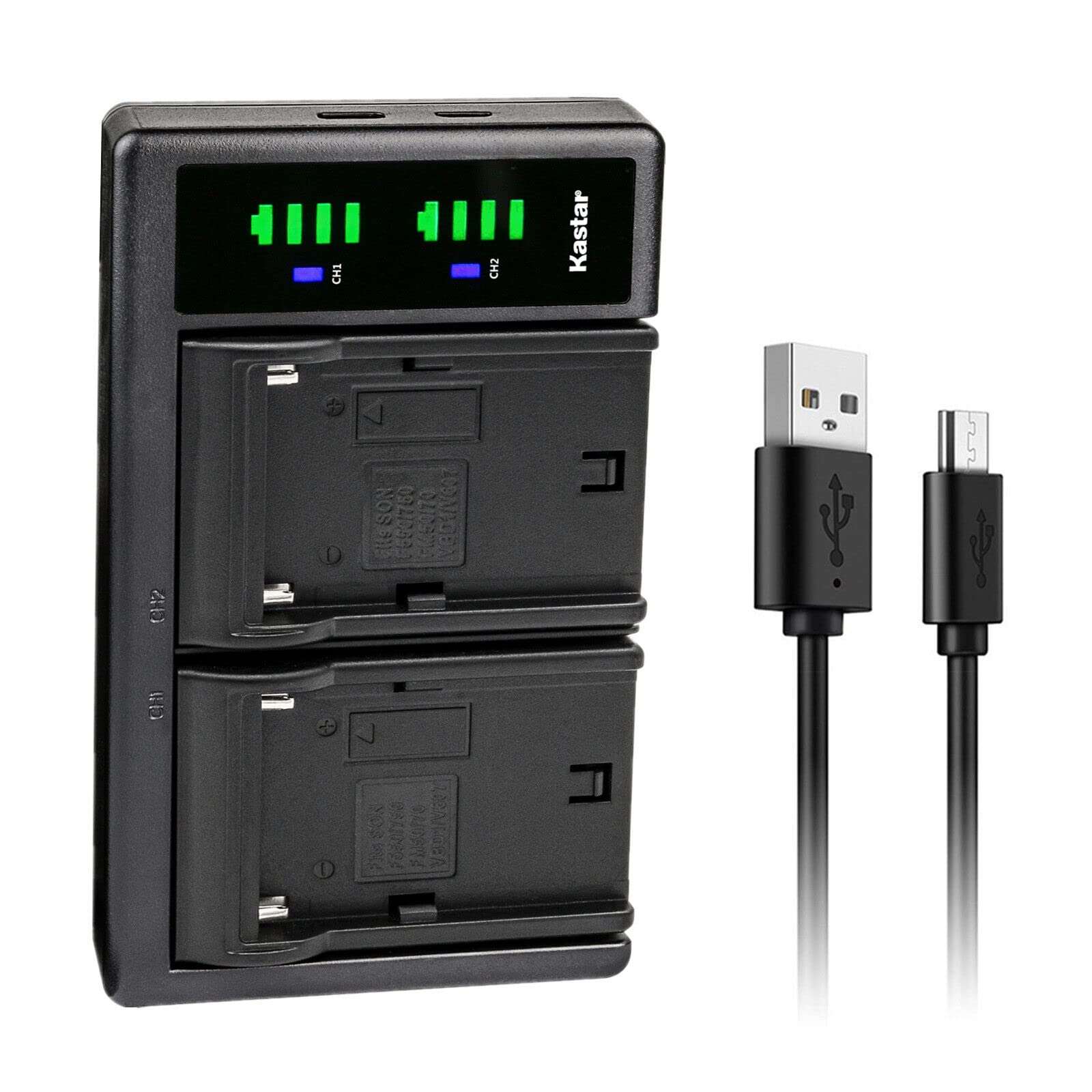 Kastar NP-F550 / NP-F570 LTD2 USB Battery Charger Compatible with FEELWORLD F6 Plus 5.5 3D LUT Camera DSLR Field Monitor, FT6 FR