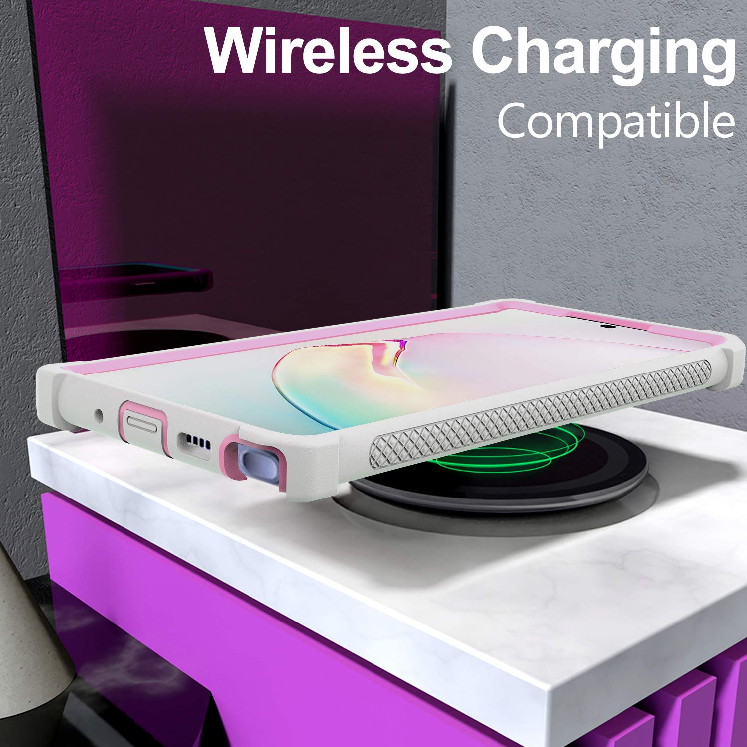 Kself Case For Samsung Galaxy Note 10 Plus Case With Screen Protector, Full Body Protective Hybrid Dual Layer Shockproof Acrylic