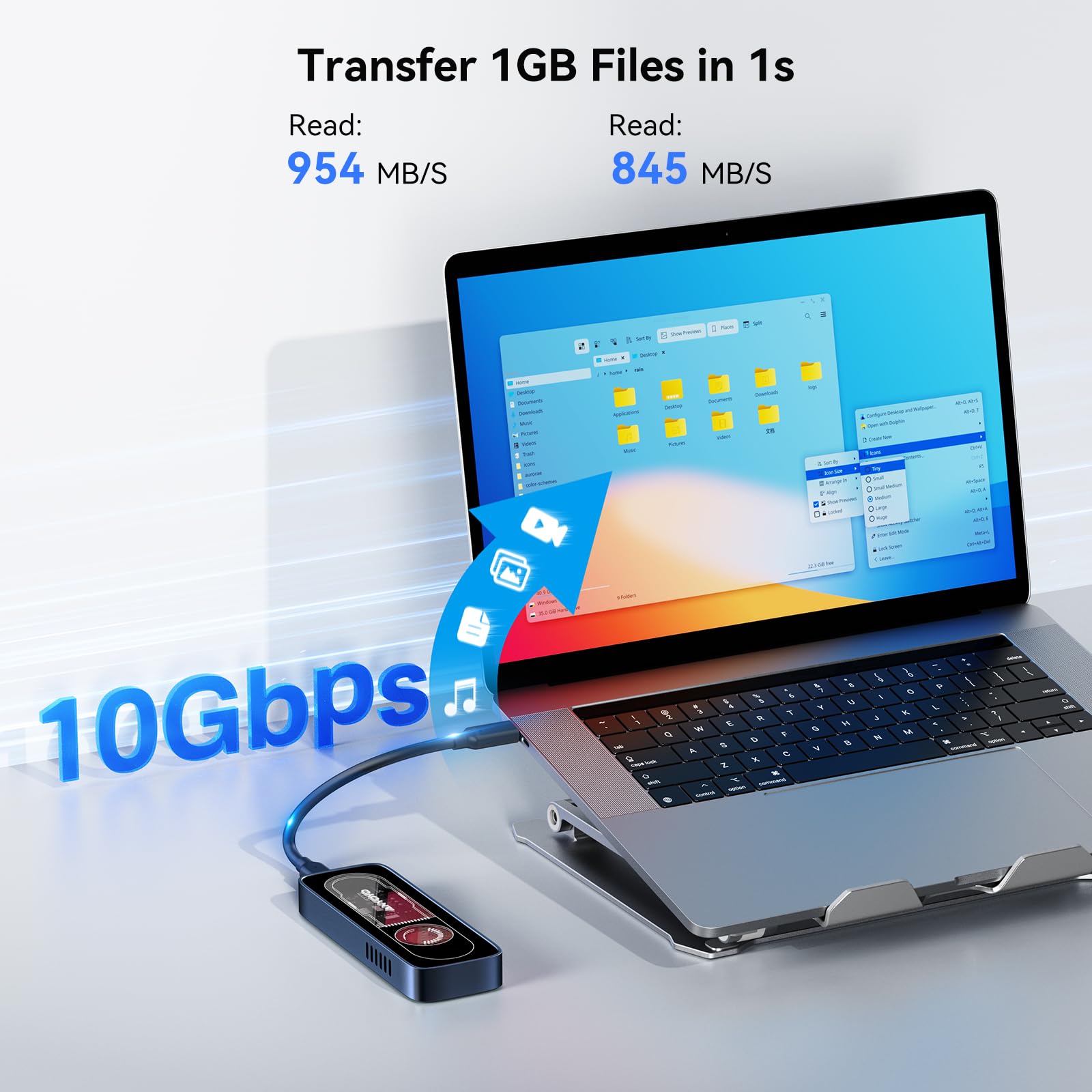 Anyoyo M.2 Nvme Ssd Enclosure, Usb 3.2 Gen 2 10Gbps Ssd Enclosure With Cooling Fan For 2230 2242 2260 2280 M.2 Nvme Ssd With M K