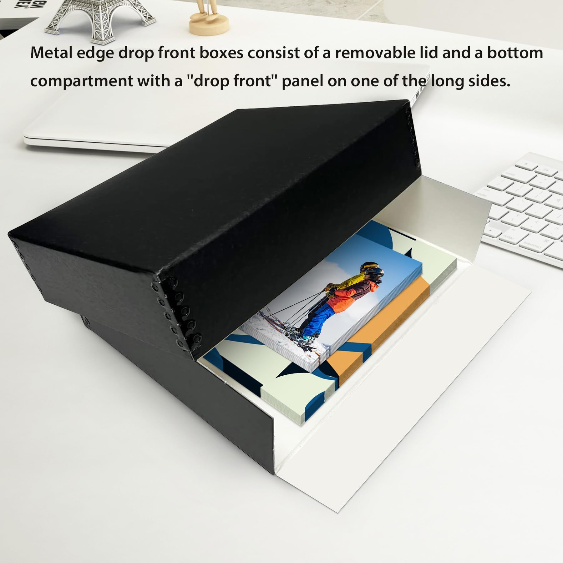 Lineco, 9X12 Tan Color Museum Archival Storage Box, Drop Front Design. Acid Free With Metal Edge. Preserves Picture Longevity, Organize Photos, Documents, Crafts, Diy, Pack Of 2