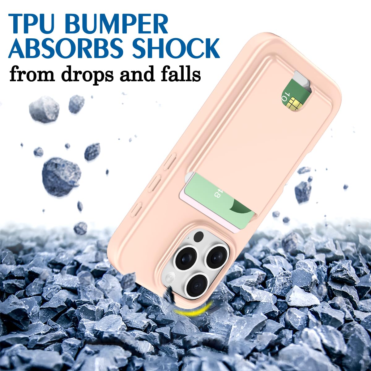 Petocase For Iphone 16 Pro Wallet Case Card Holder Slot Ultra Slim Fit Flexible Tpu Gel Rubber Soft Skin Silicone Protective Pho