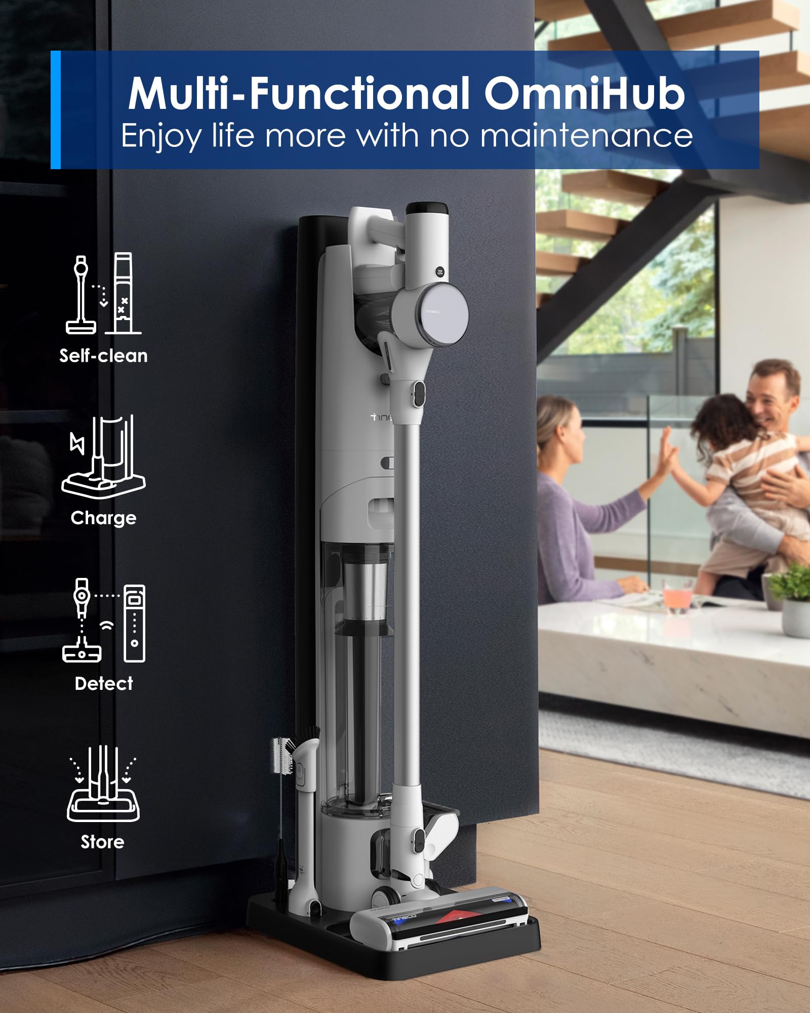 Tineco Pure One Station Cordless Vacuum Cleaner With 3L Auto Dust Base, Smart Stick Vacuum Cleaner Powerful Suction & Lightweigh