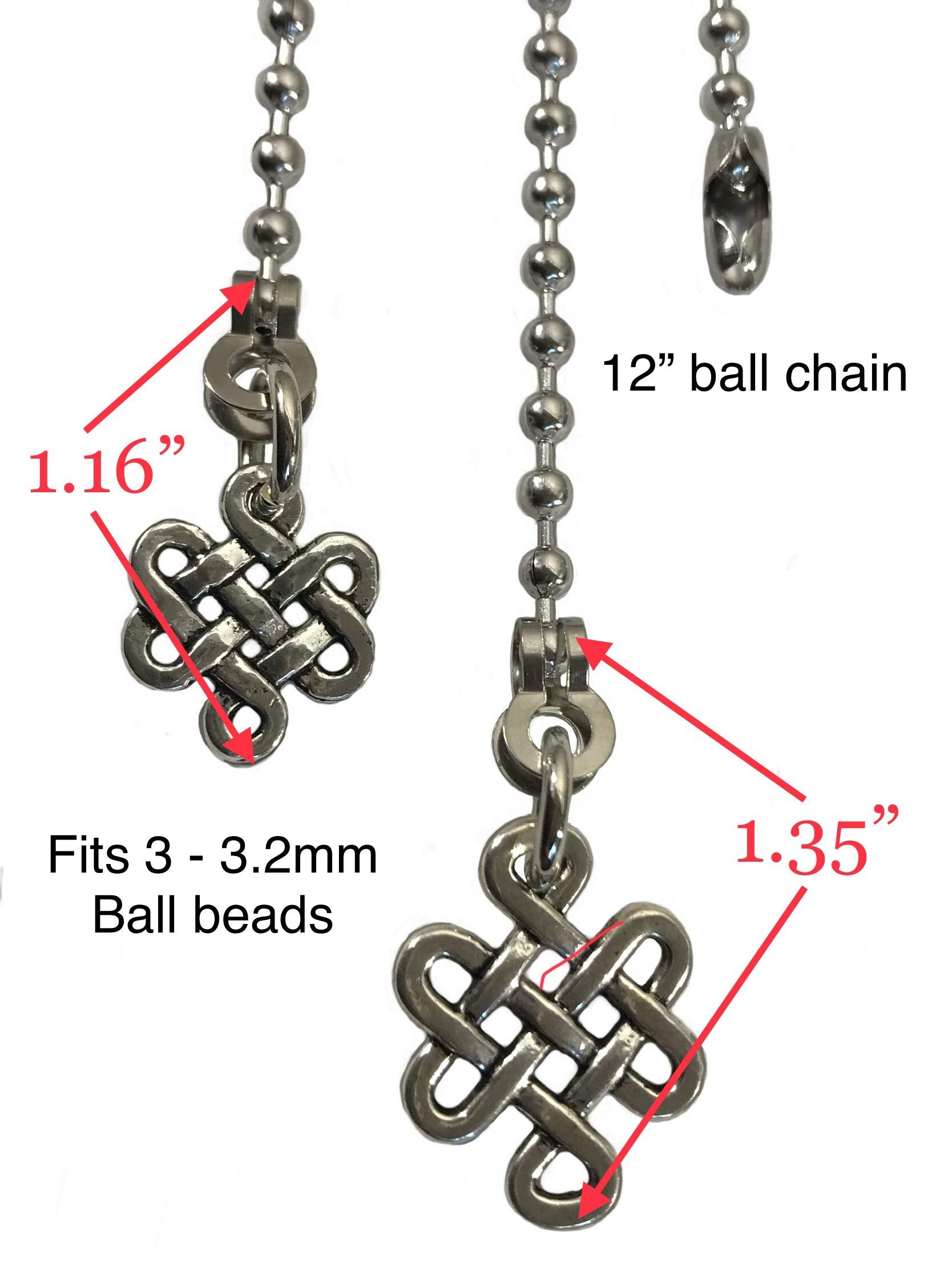Celtic Infinity Knot Set Fan Light Pull Chain Replacement Extender