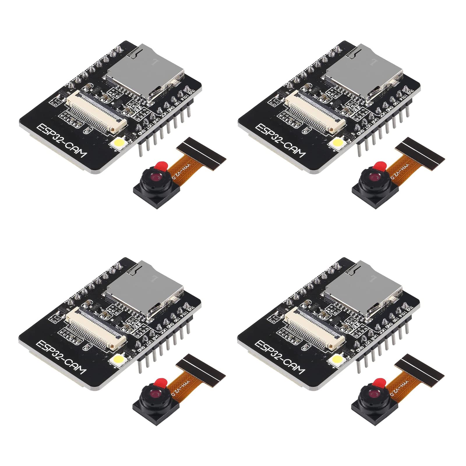 Aediko 4Pcs Esp32 Cam Development Board 2.4Ghz Wifi + Bt/Ble Module With Ov2640 Camera Module