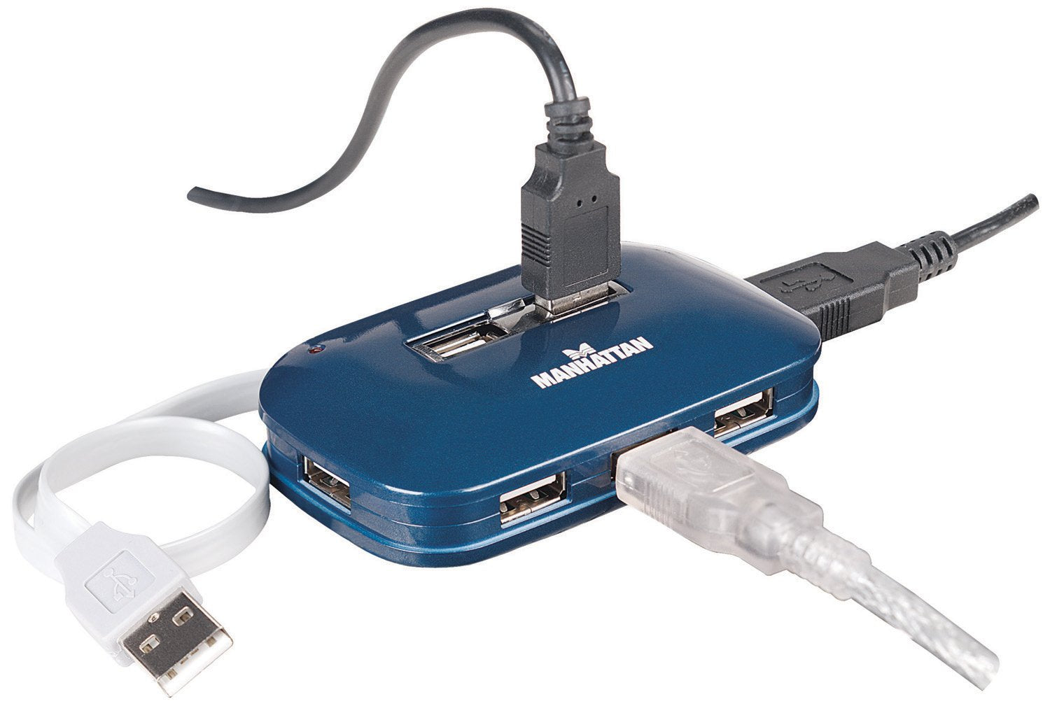 Manhattan 7 Port Usb 2.0 Ultra Hub, Plug And Play C Windows And Mac Compatible (161039)