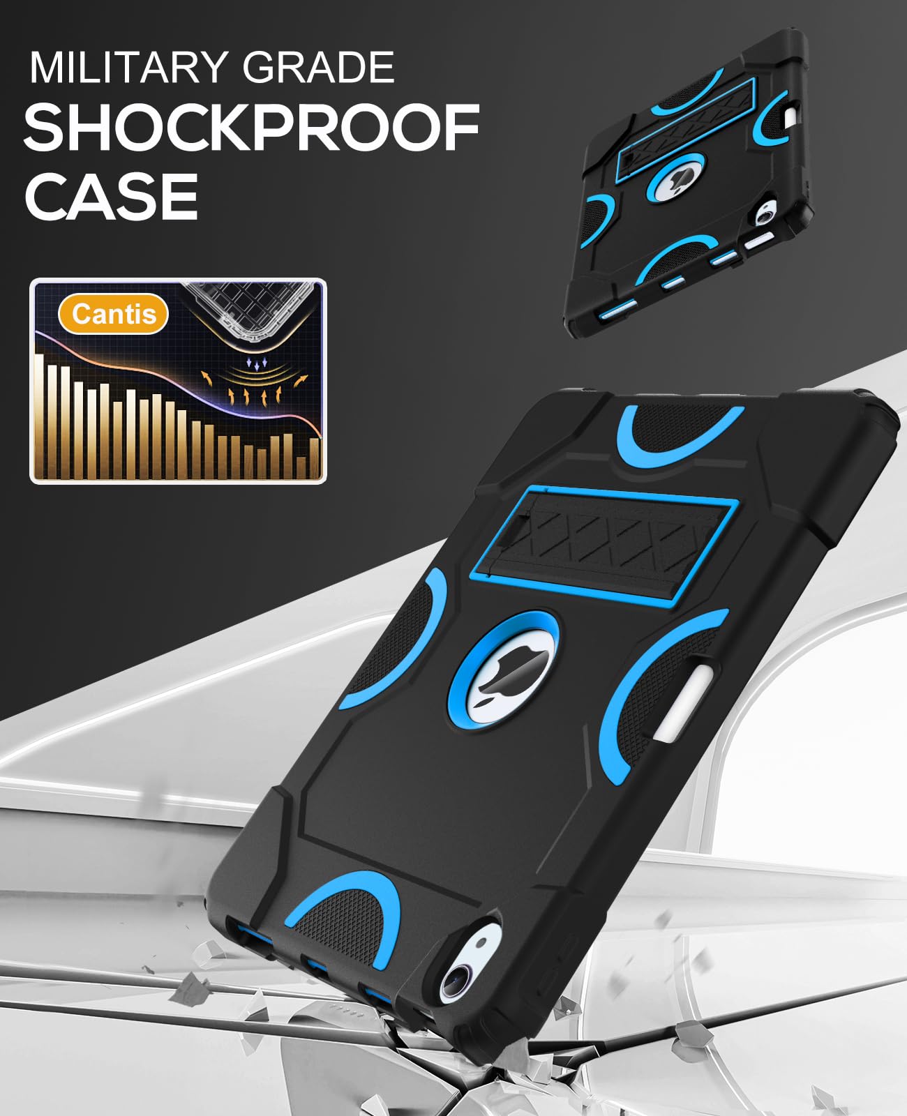 Cantis Case For Ipad Air 11 Inch M2 (2024), Ipad Air 5Th Generation (2022)/ Ipad Air 4Th Gen (2020) 10.9 Inch, Heavy Duty Shockp