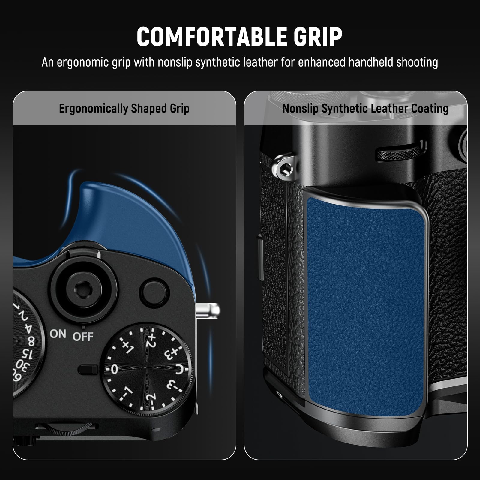 Neewer X100Vi Baseplate For Fujifilm X100Vi X100V, Formfitting Retro Camera L Shape Bracket With Handgrip, L Plate Compatible Wi