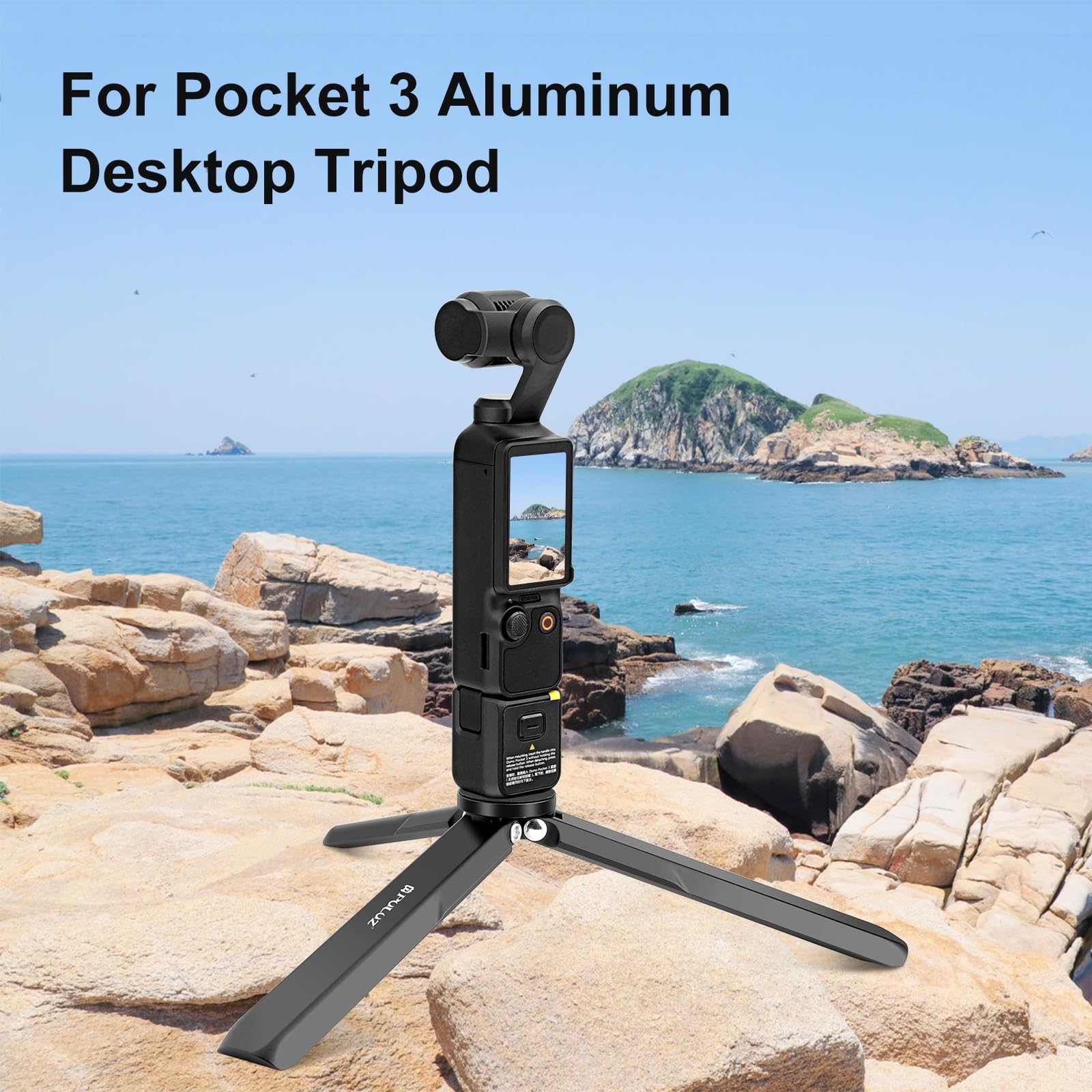 Puluz Mini Tripod | Desktop Tabletop Stand Compact Tripod For Dji Osmo Pocket 3 / Insta360 X4, Gimbal Handle Grip Stabilizer, Quick Fold Handle/Selfie Stick With 1/4 Inch Screw