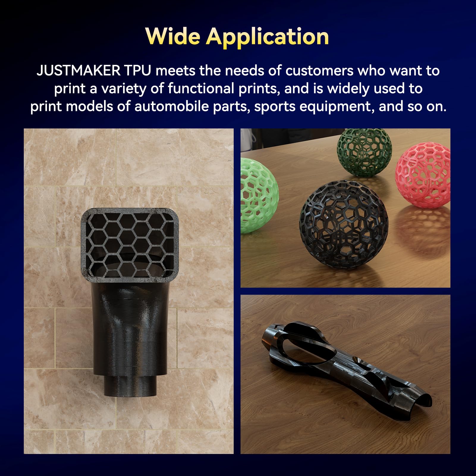 Justmaker Tpu 64D 3D Printer Filament, Flexible Materials With Superior Performance, Upgrade Cardboard Spool, 1Kg, Dimensional A