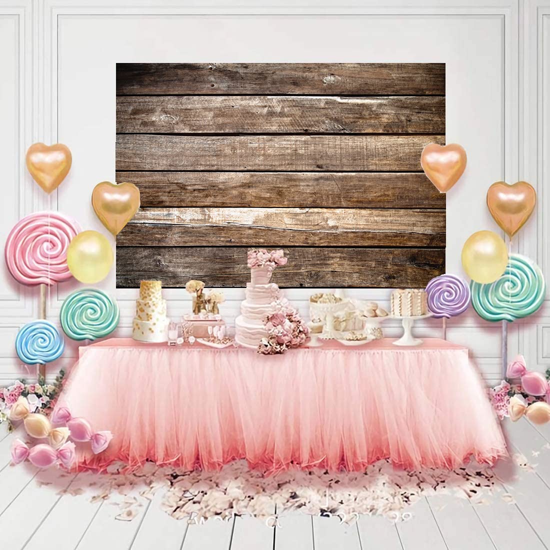 Lywygg 8X6Ft Photography Backdrop Brown Wood Backdrops Photography Wood Floor Wall Background Photographyers Cp 172 0806