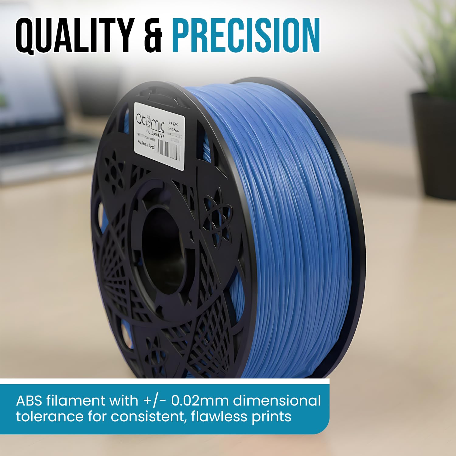 Atomic Filament Perfect Blue 3D Printer Abs Filament 1.75 Mm | Dimensional Accuracy 99% Probability +/  0.02Mm | 3D Printer Acce