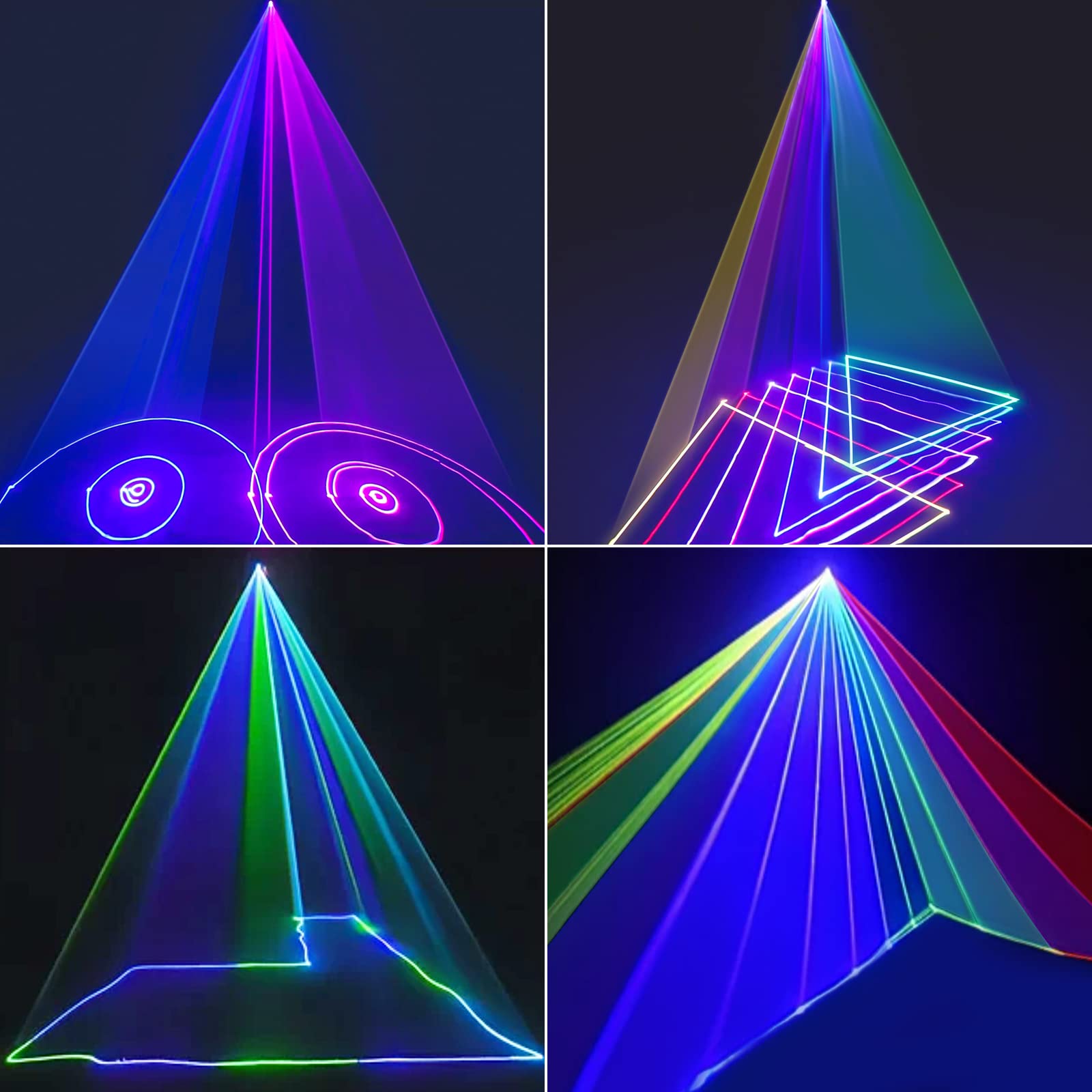 Keobin Dj Laser Lights For Party, Professional 3D Animation Rgb Laser Show Projector, Dmx512 Music Sound Activated Stage Light W