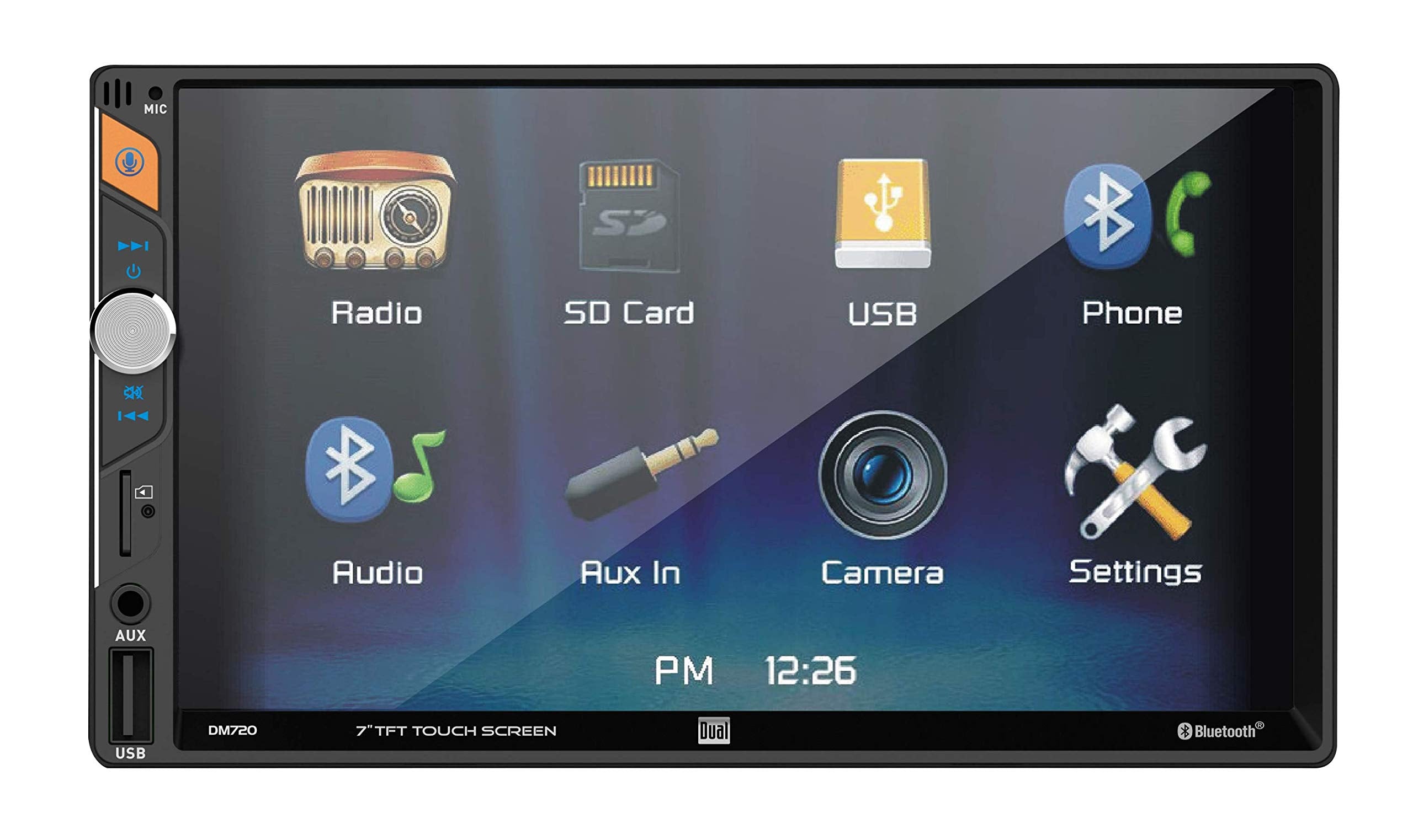 Dual 7'' Lcd Mechless Double Din Bt Usb/Micro Sd Backup Cam Input