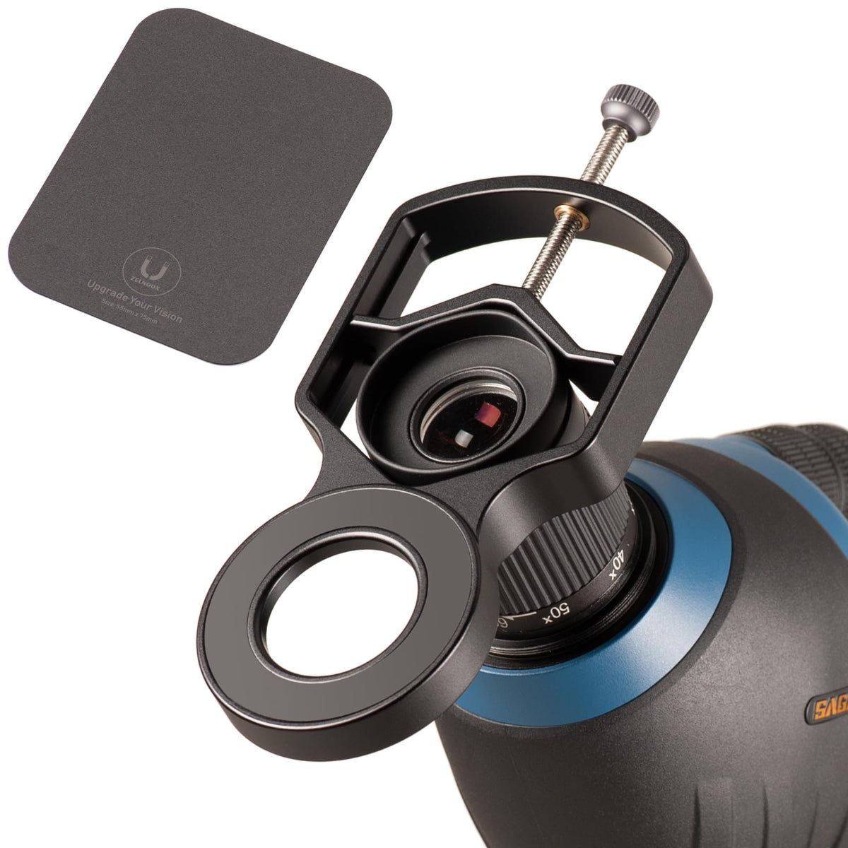 Magnetic Universal Digiscoping Adapter, Metal Holder Mount Connecting Smartphone To Telescope Spotting Scope Binocular Monocular