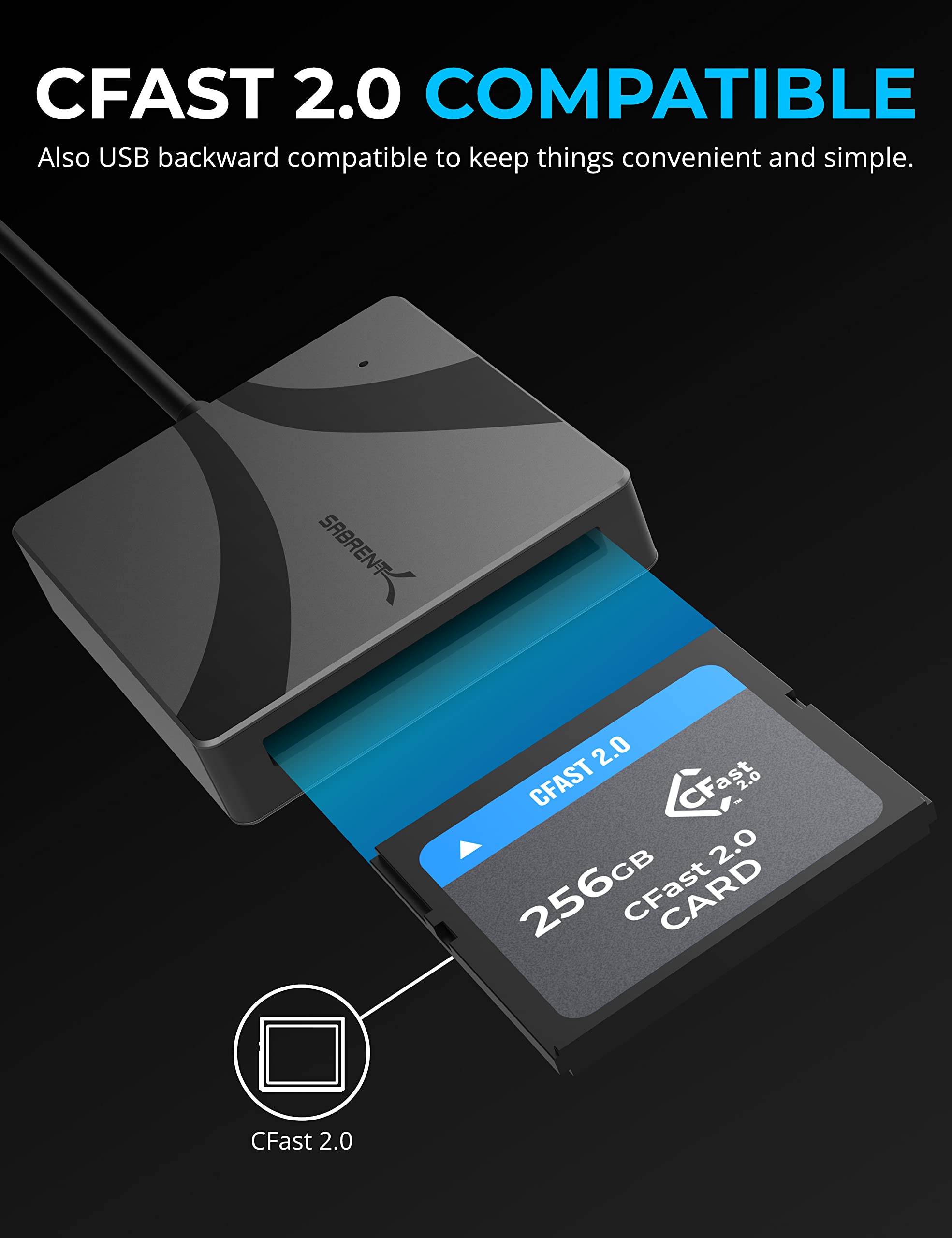 Sabrent Usb Type C Cfast 2.0 Card Reader [Cr Cf20]