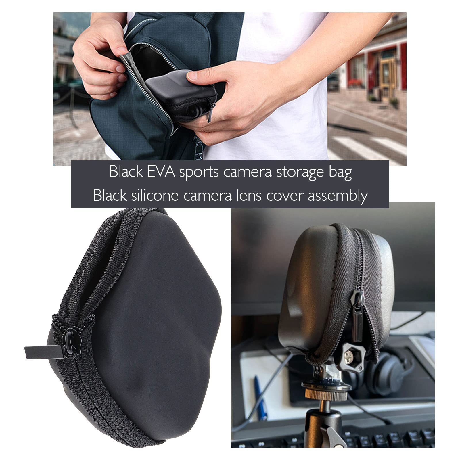 Create Idea Set With 2Pcs Mini Case Lens Cap Replacement Compatible With Insta360 One R/Rs Action Camera Silicone Lens Cover Acc