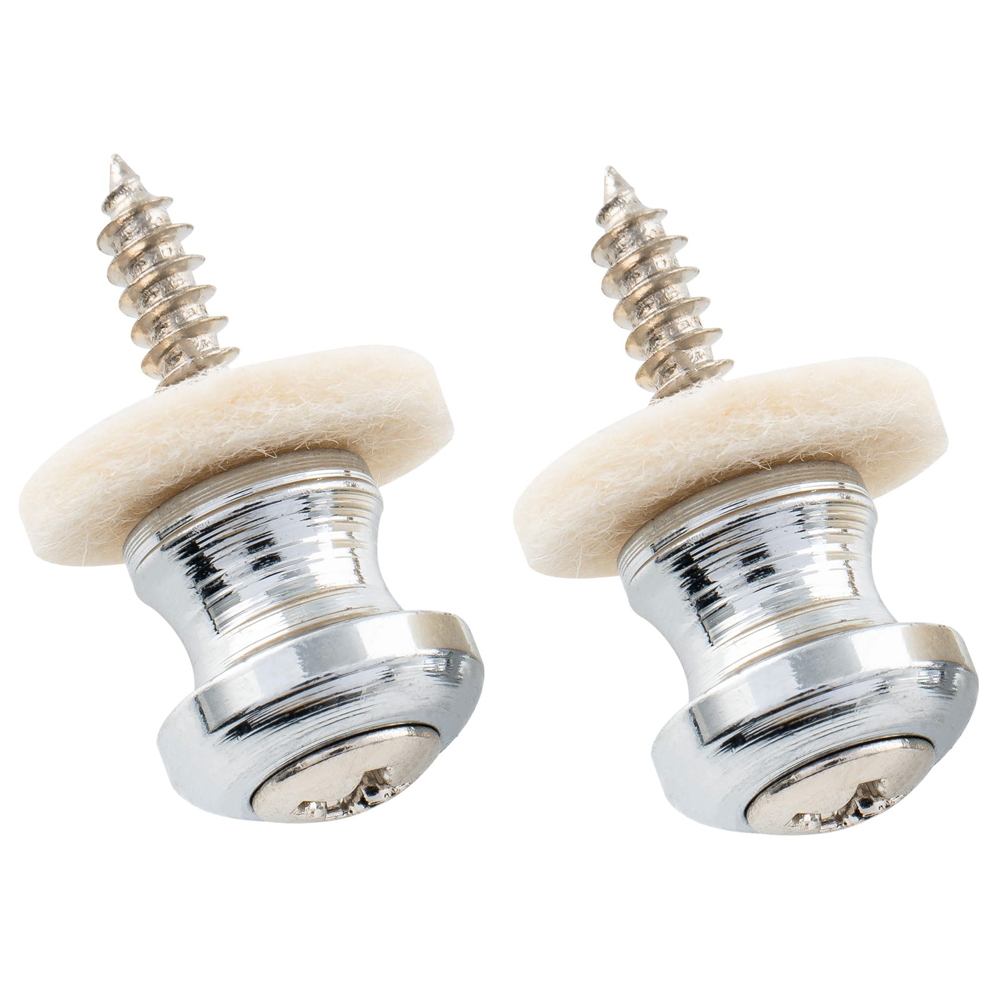Musiclily Pro Metal Strap Buttons End Pins for Ukulele Small Sized Guitar Bass, Chrome (Set of 2)