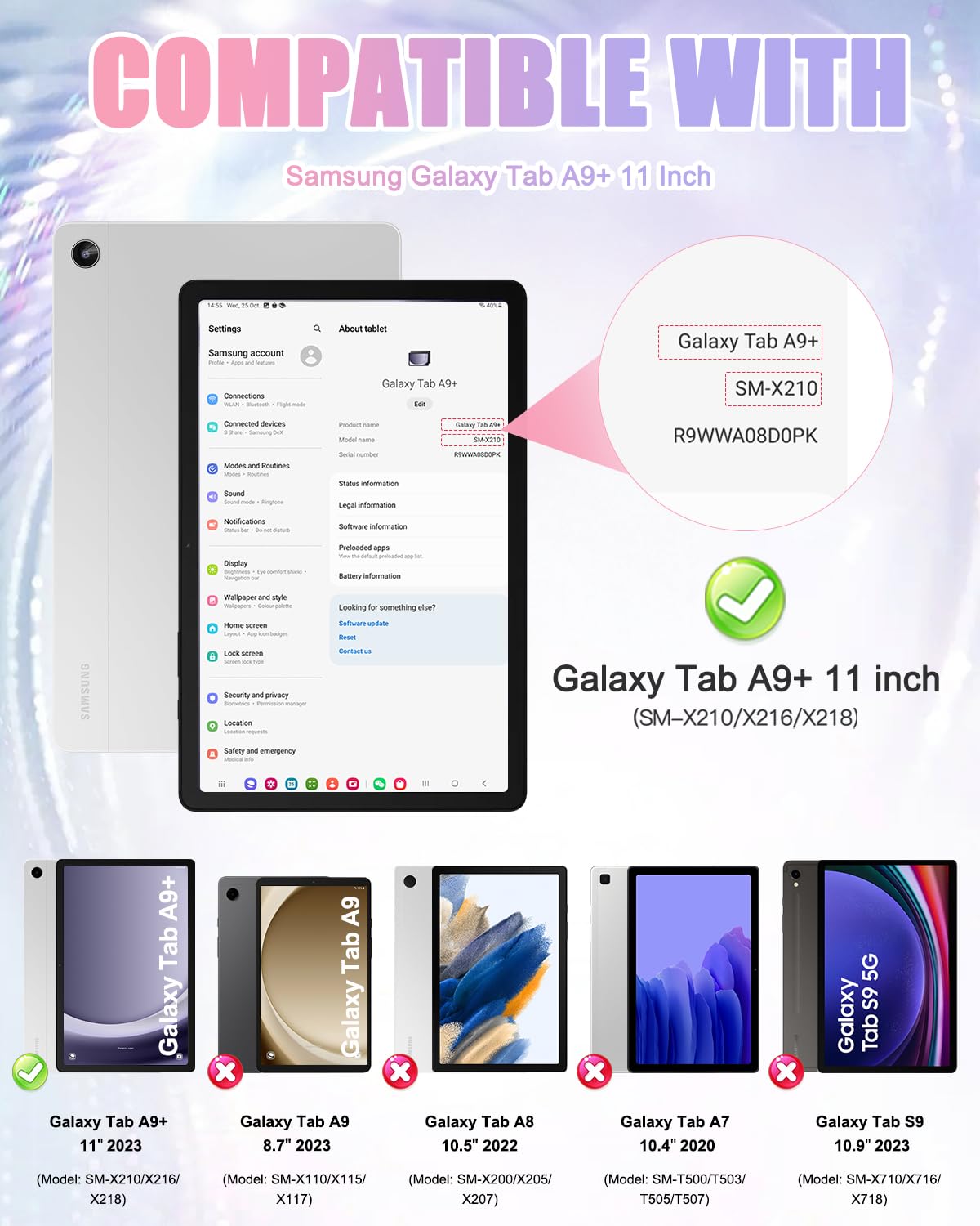 Braecn Case For Samsung Galaxy Tab A9 Plus/ A9+ 11    2023 (Sm X210/X216/X218), Heavy Duty Rugged Cover With Screen Protector, 3