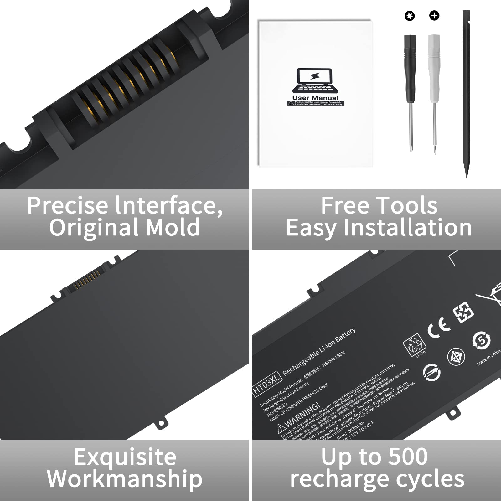 Dreamme Ht03Xl Battery [11.55V/41.9Wh] For Hp  L11119 855 Laptop Battery For Hp Pavilion 14 Ce 14 Df 14 Cf,15 Cs 15 Da 15 Db 15