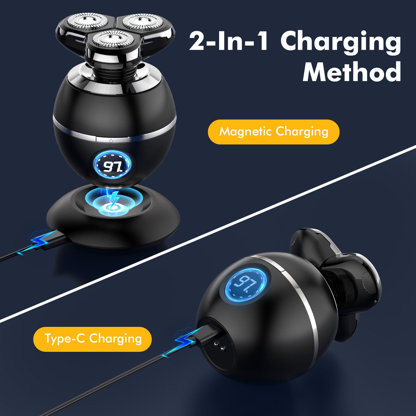Etentous Electric Razor For Men, 2025 Upgrade Electric Shavers For Men, Cordless Rechargeable Shaver For Men, Wet/Dry Mens Shave