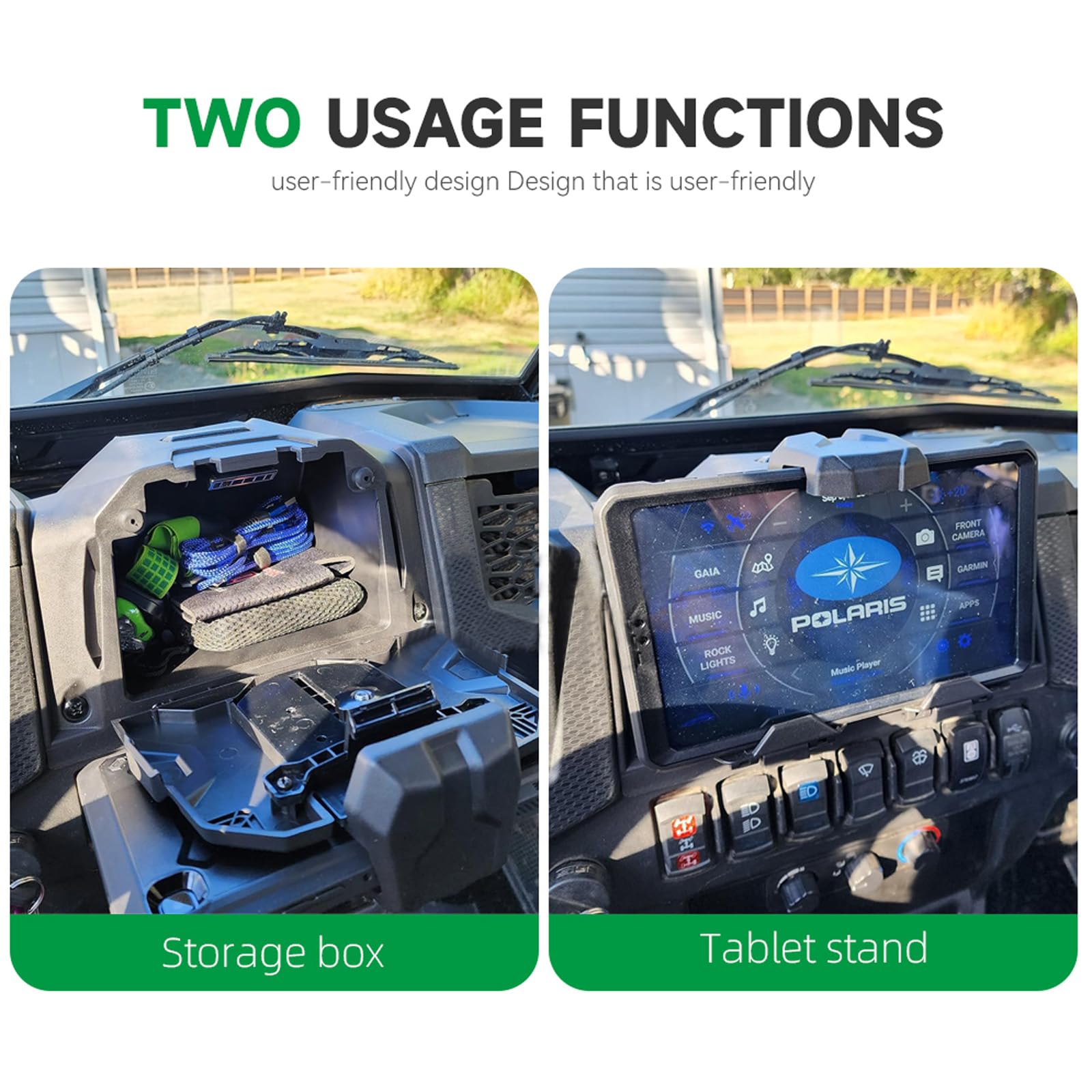 Running Panther Electronic Device Mounts For Teryx Krx 1000 Tablet Holder, Utv Phone Gps Ipad Mount With Storage Box Organizer T