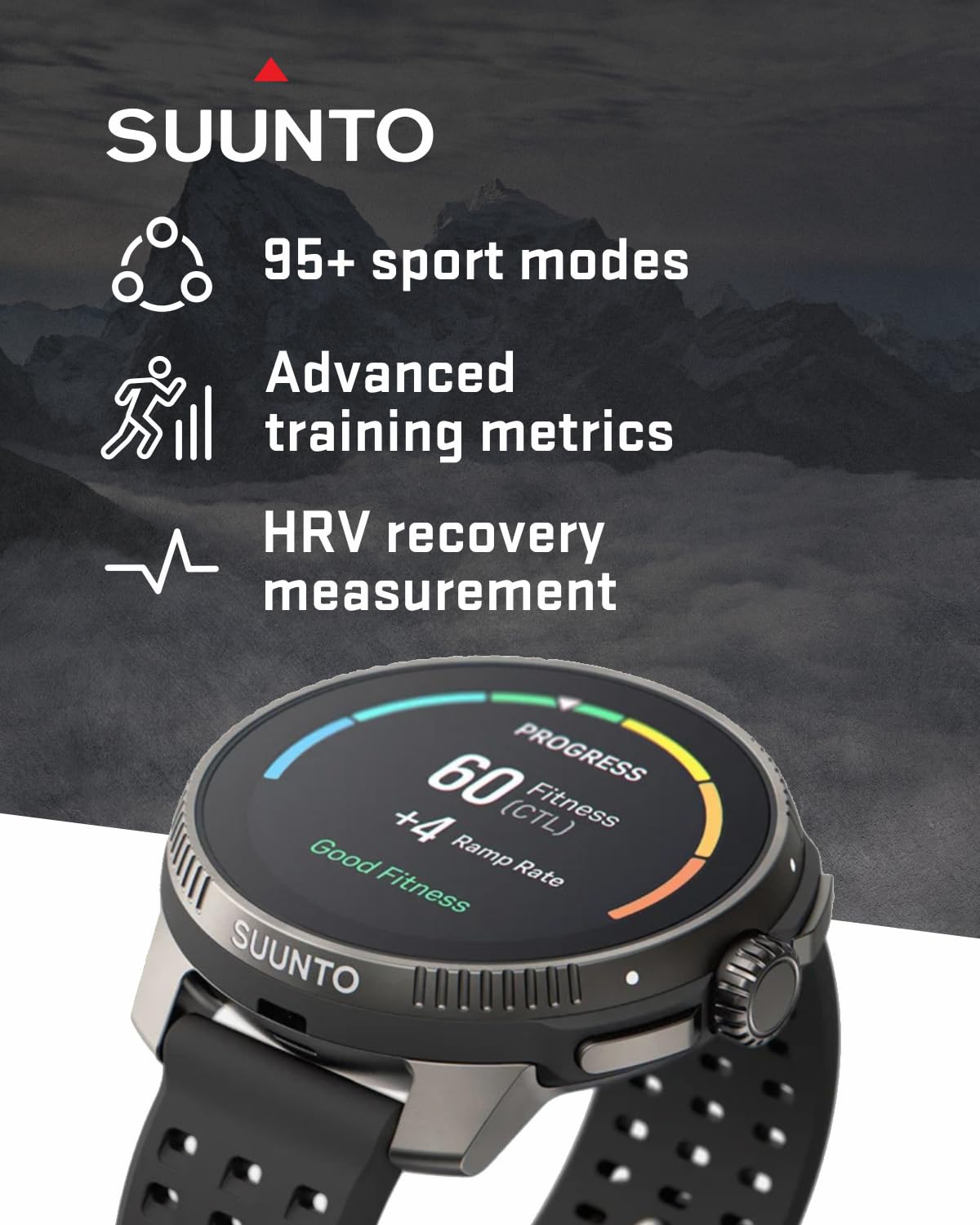 Suunto Race Sports Titanium Smartwatch, Charcoal, Gps Tracker W/Clearer Amoled Touchscreen, Dual-Band Gnss & Global Offline Map,