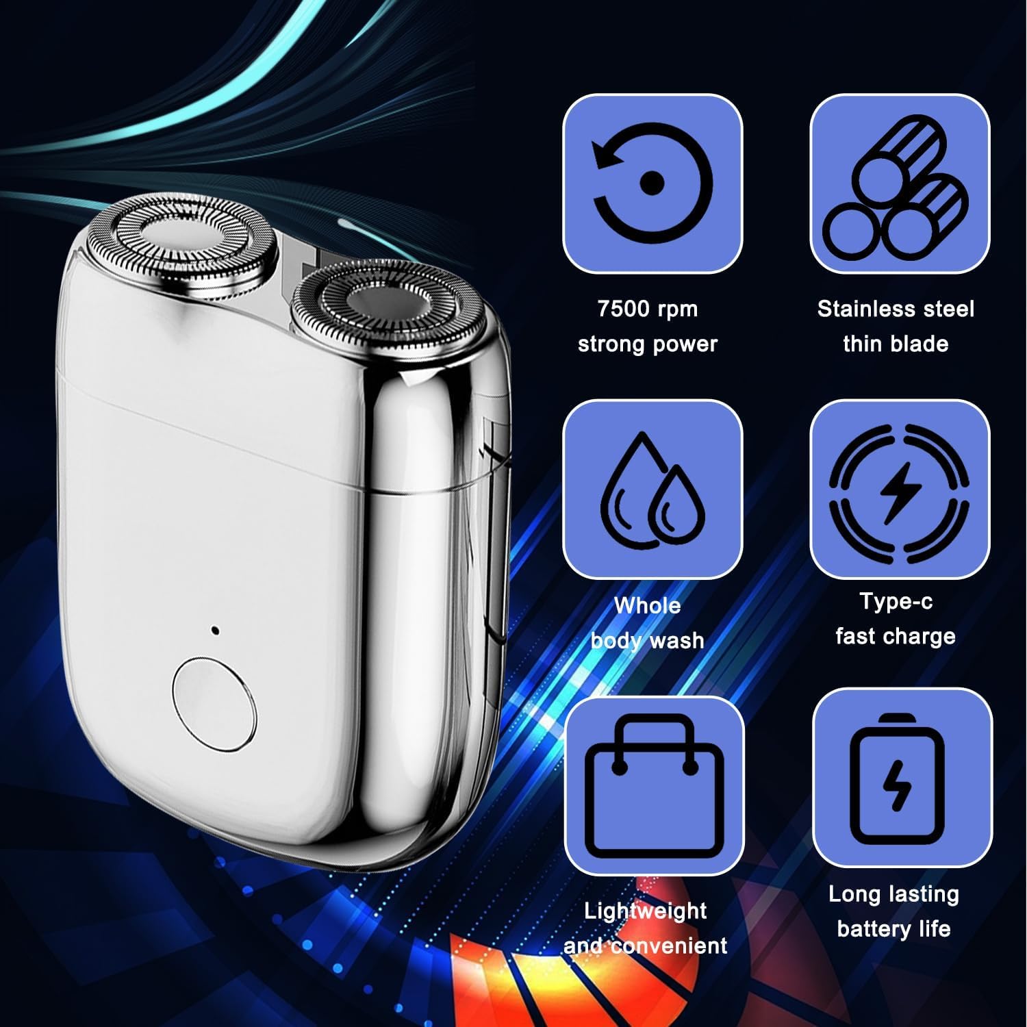 New Model Mini Dual-Head Electric Shaver, Dual Head Shaver, 2025 New Upgrade Pocket Shaver Mini Shavers For Men, Washable Double