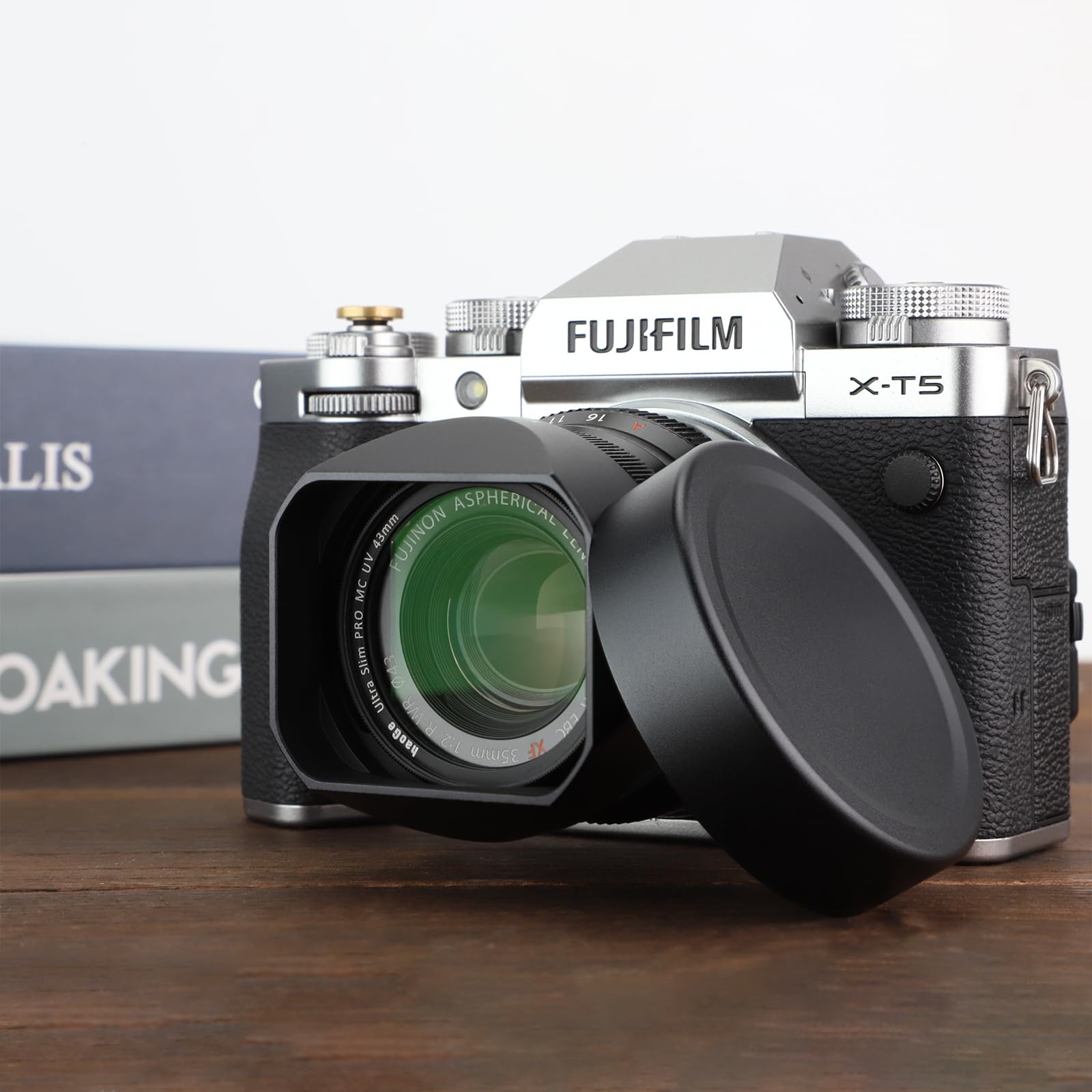 Haoge Lens Hood Metal Square Bayonet For Fujifilm Xf35Mmf2 R Wr, Xf23Mmf2 R Wr Xc 35Mm F2, Fuji 35Mm F2, 23Mm F2 Lens Hood, With