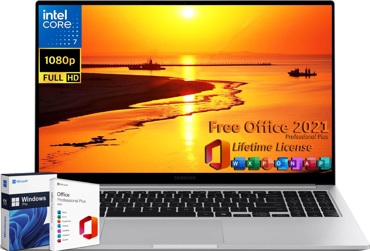 Samsung 2024 Newest Galaxy Book4 Business Laptop Pc Computer, Intel 10 Core Ultra 7 150U (Beats I7 1335U), 16Gb Ram, 2Tb Ssd, 15