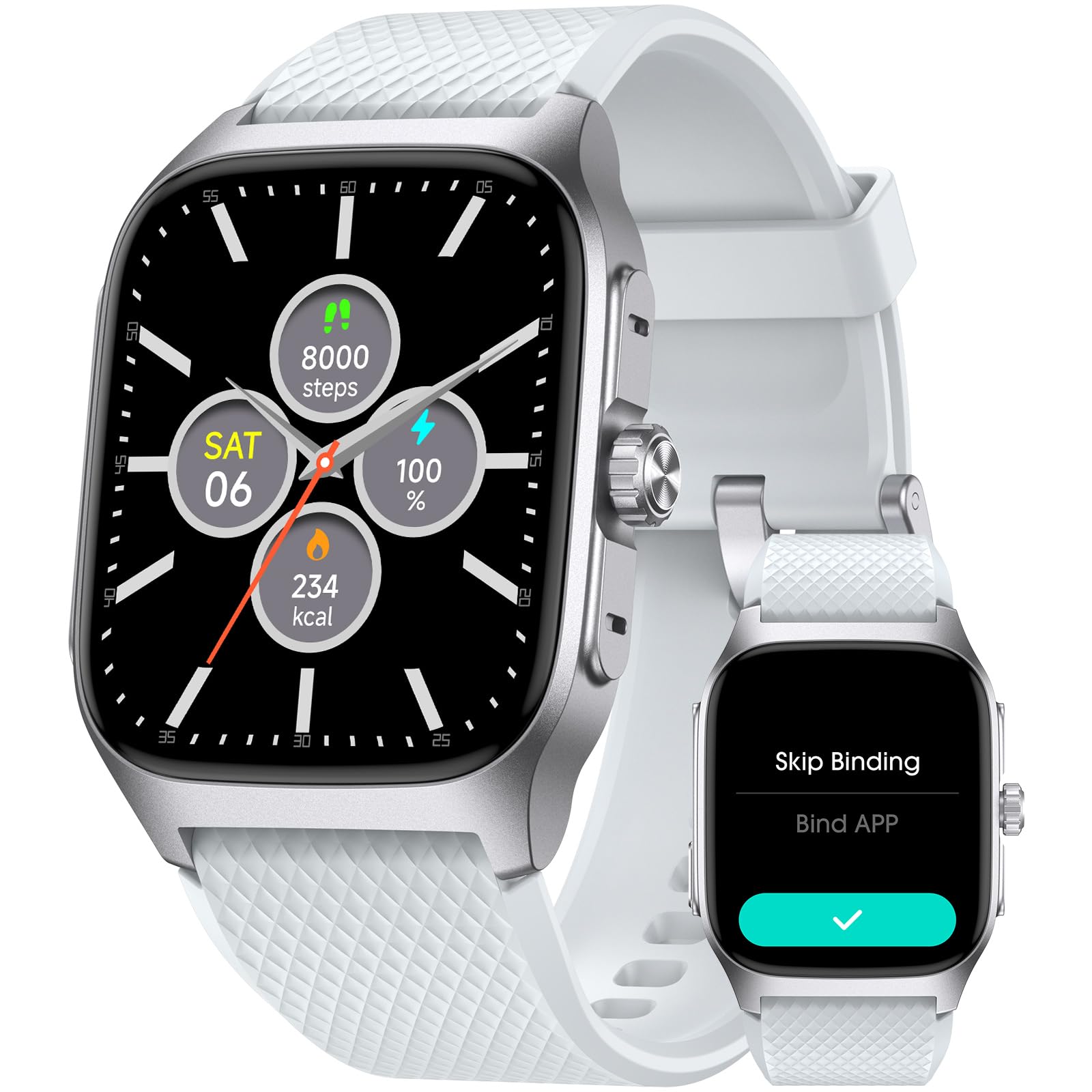 Eurans Smart Watch Classic Style For Men, Metal Watch, 14 Days Battery Heart Rate Step Counter No App/Phone Required, 10 Meters 