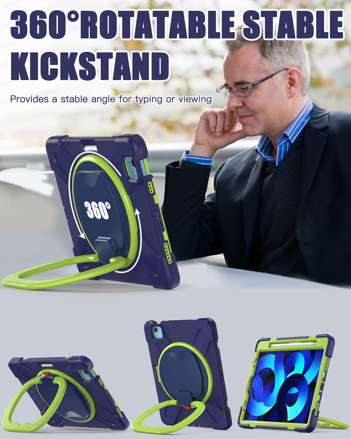 Braecn Ipad Air 5Th/4Th Case, Ipad Pro 11 4Th/3Rd/2Nd/1St Gen Case   Shockproof W/Screen Protector, Shoulder Strap, Hand Grip, P