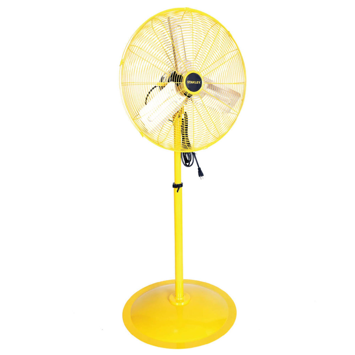 Stanley 24 Inch Oscillating Industrial High Velocity Pedestal Fan   Use For Shop, Garage Or Warehouse, All Metal Construction, 3
