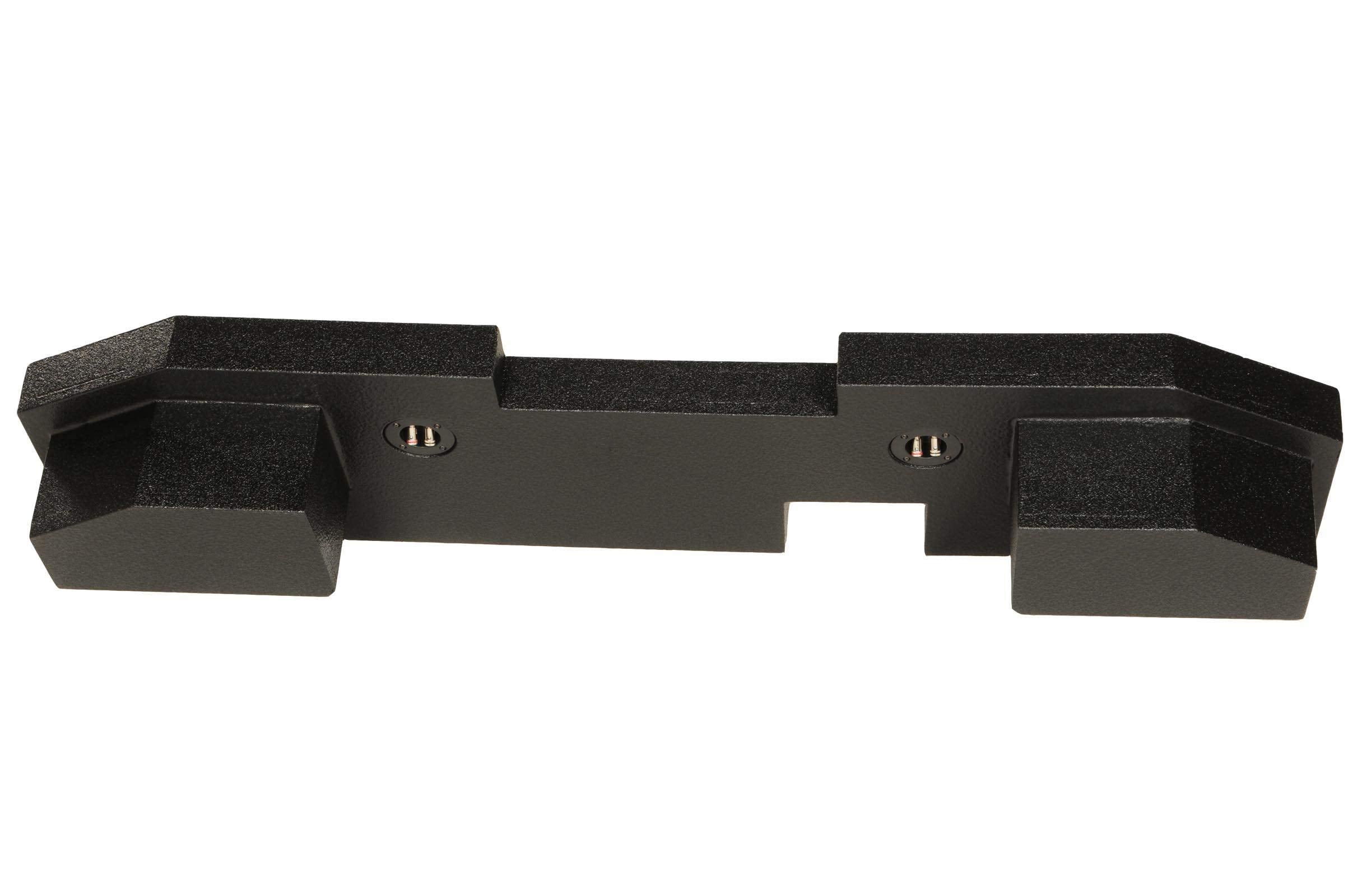 Q Power Dual 10" Sealed Subwoofer Box Enclosure Custom Fit Dodge Ram Quad Cab '02-15 MDF Gray