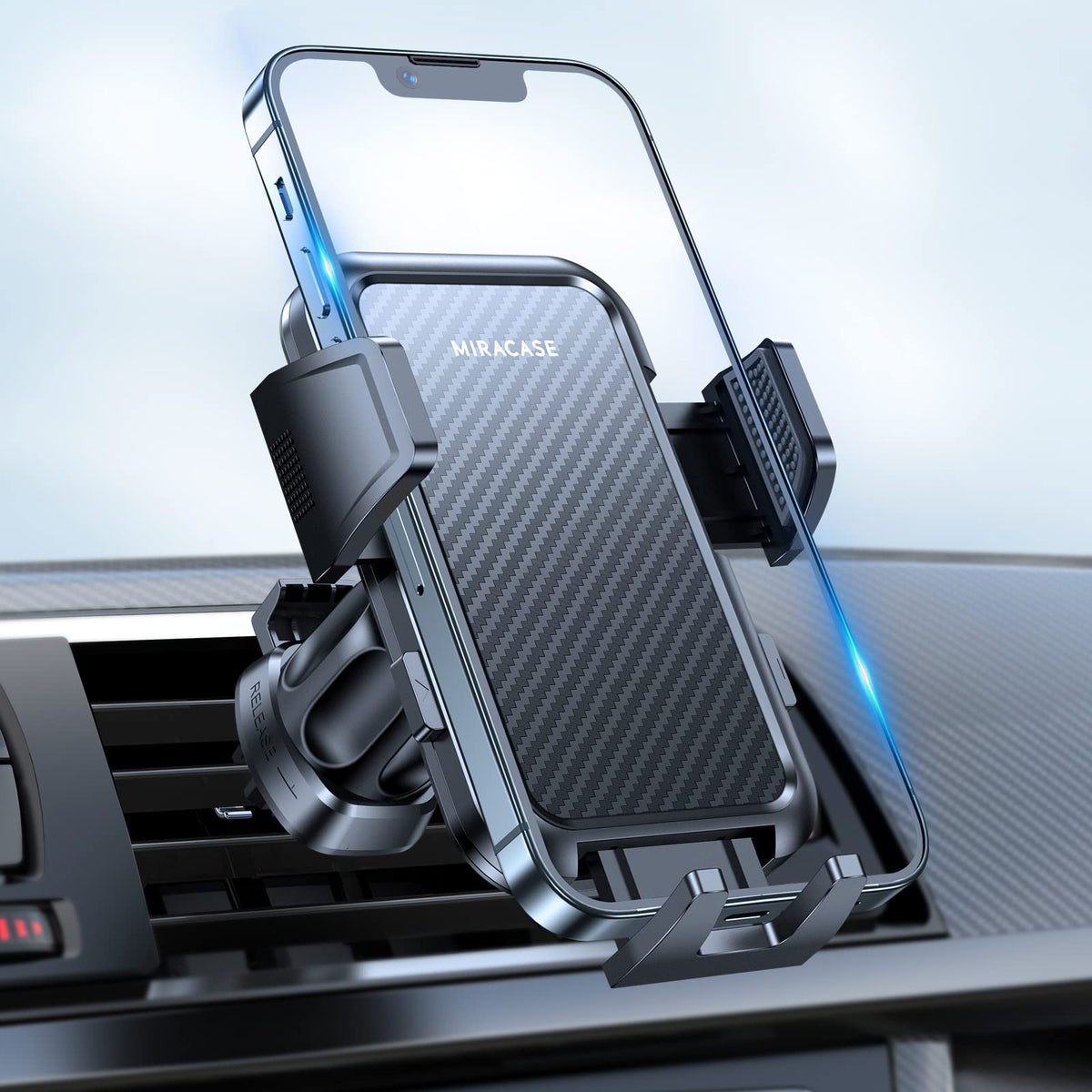 Miracase 2023 Upgrade Universal Car Phone Holder Mount For Air Vent, Sturdy And Thick Case Friendly Hands-Free Mount For Iphone,