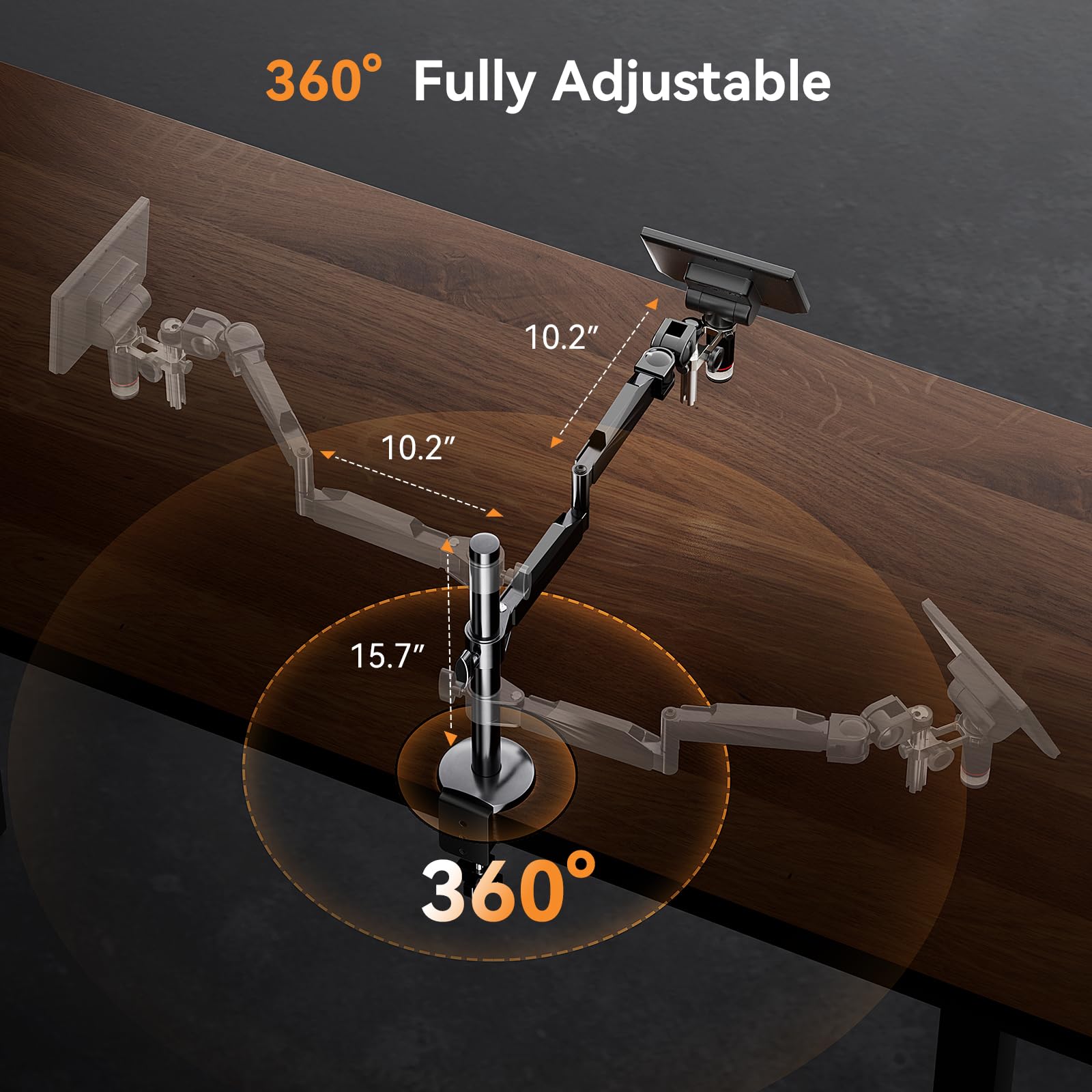 Elikliv Am03 Microscope Flex Arm Stand,Flexible Microscope Boom Stand, Heavy Duty Mic Desk Mount Stand With Cable Management, Bo