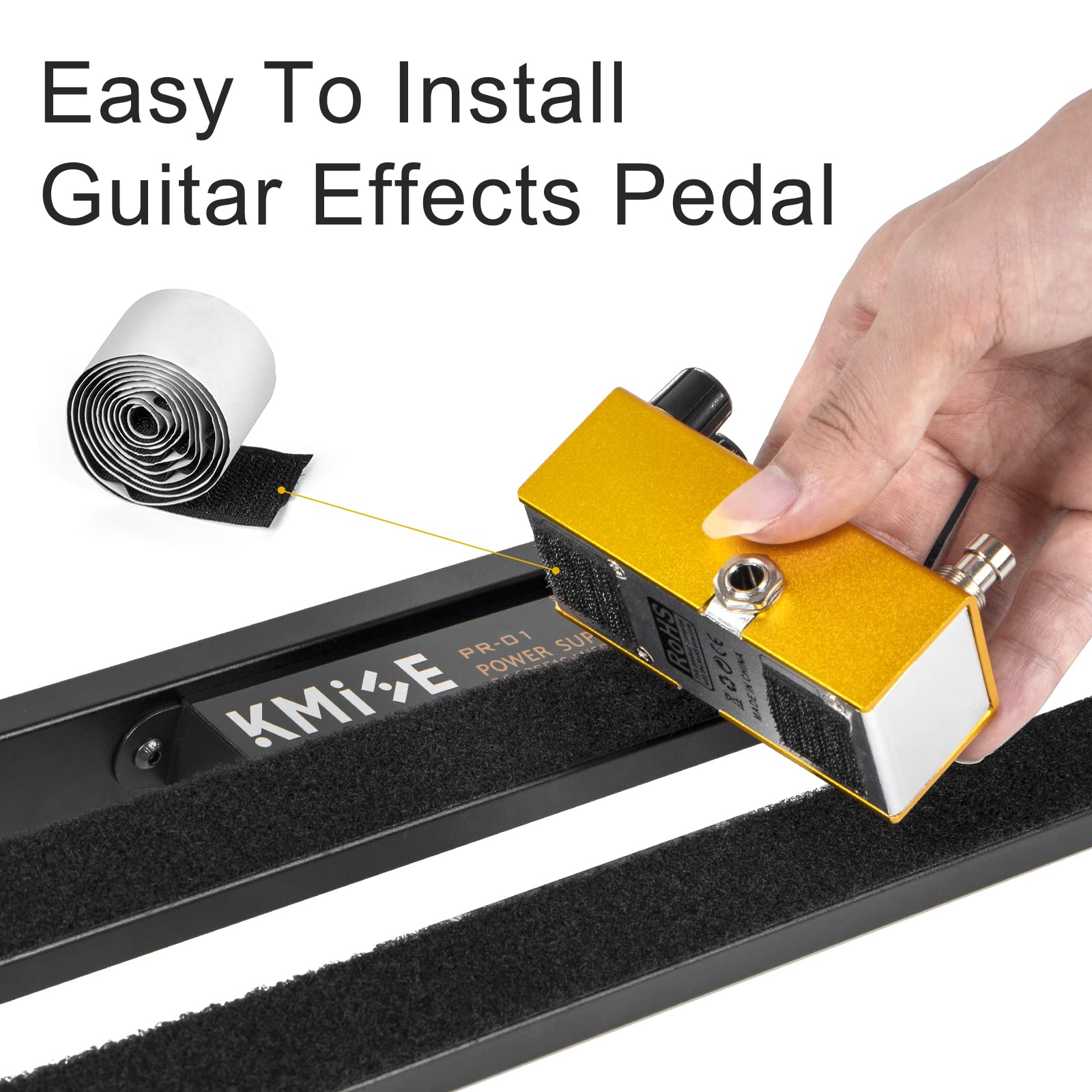 Guitar Pedalboard With Built In Power Supply Pedal Board Aluminium Alloy 1.8Lb Lightweight Pedal Board 19X5 Inch Black Pedal Boa