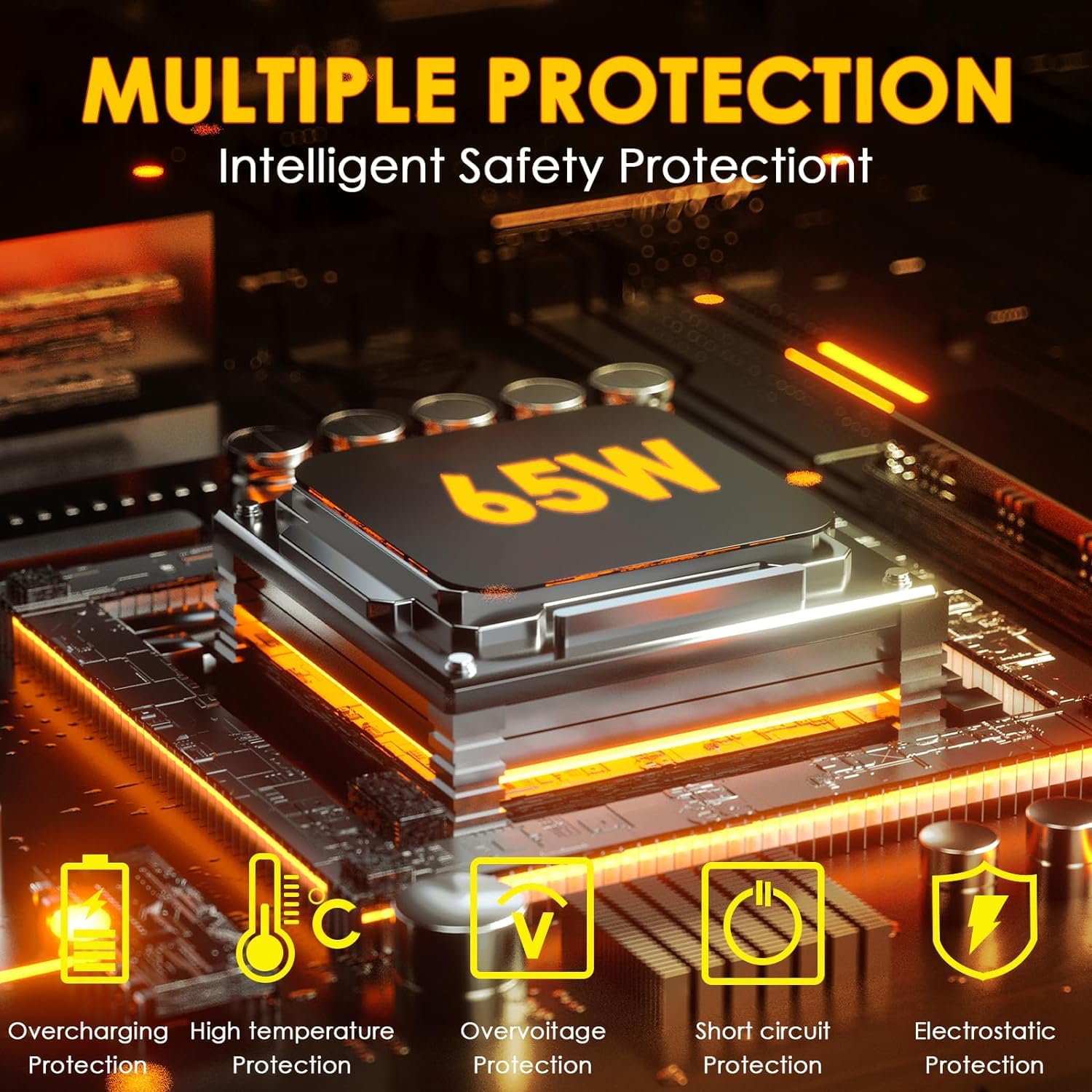 Replacement For Lenovo Laptop Charger 65W Usb C Thinkpad T14 E14 T480 T490 T15 E16 E15 X13 L13 L14 L15 P15S P52S P53S Chromebook